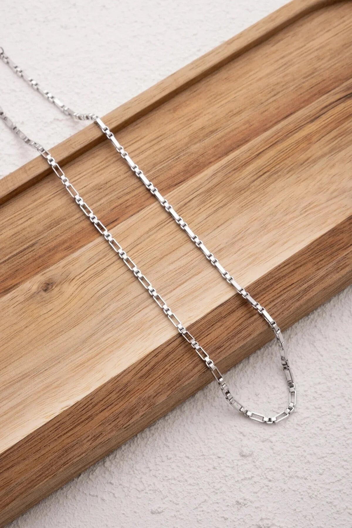 Çelik Dikdörtgen Kare Erkek Kolye 2mm Kararmaz