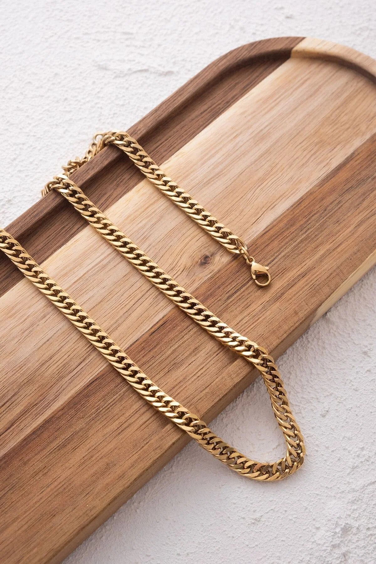 Çelik Almak Gurmet Zincir Kolye Miami Büyük Küba Kolye 6mm Kararmaz