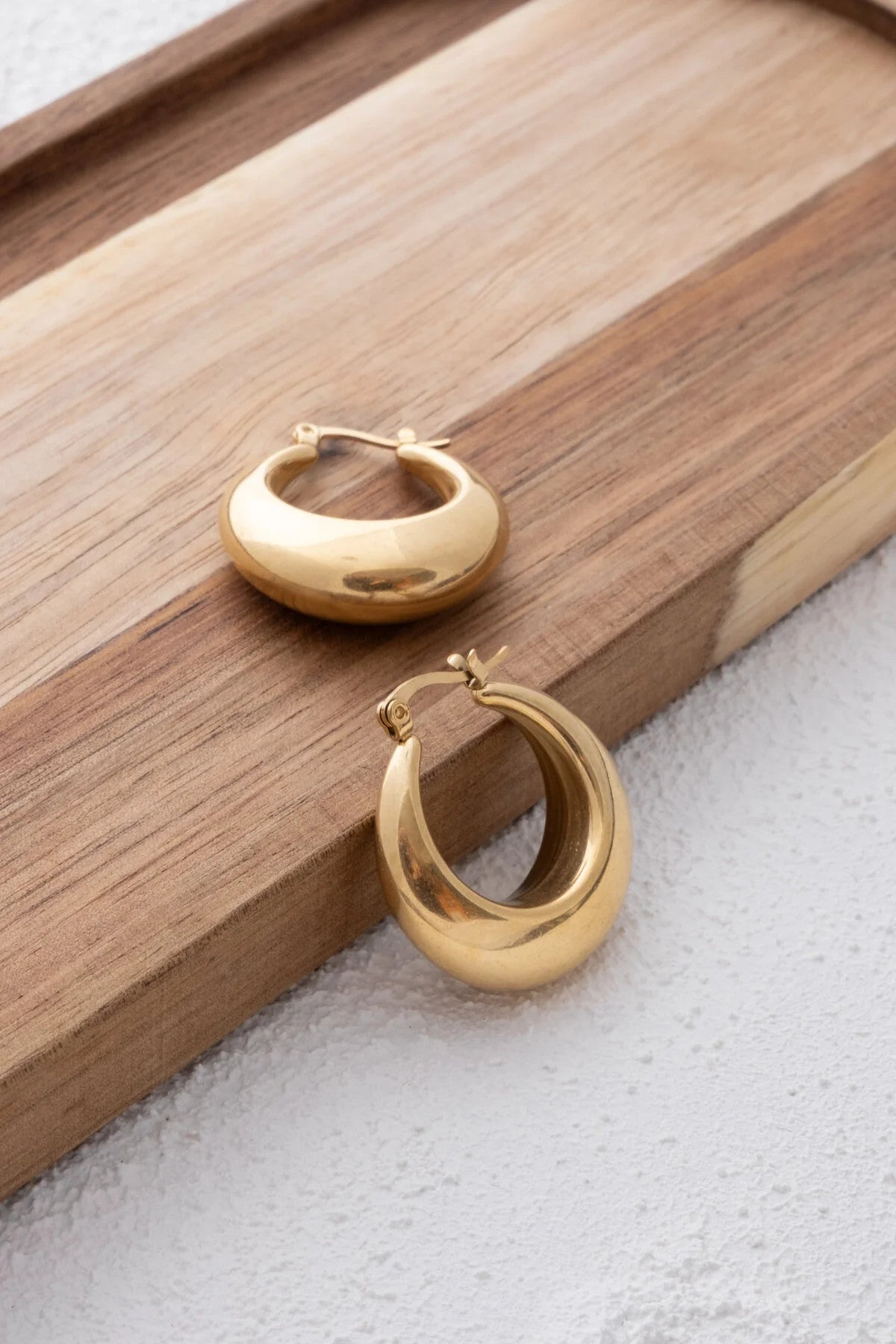 Çelik Bombeli Halka Küpe Bubble Kararmaz Plaka 3cm Günlük Kullanıma Uygun