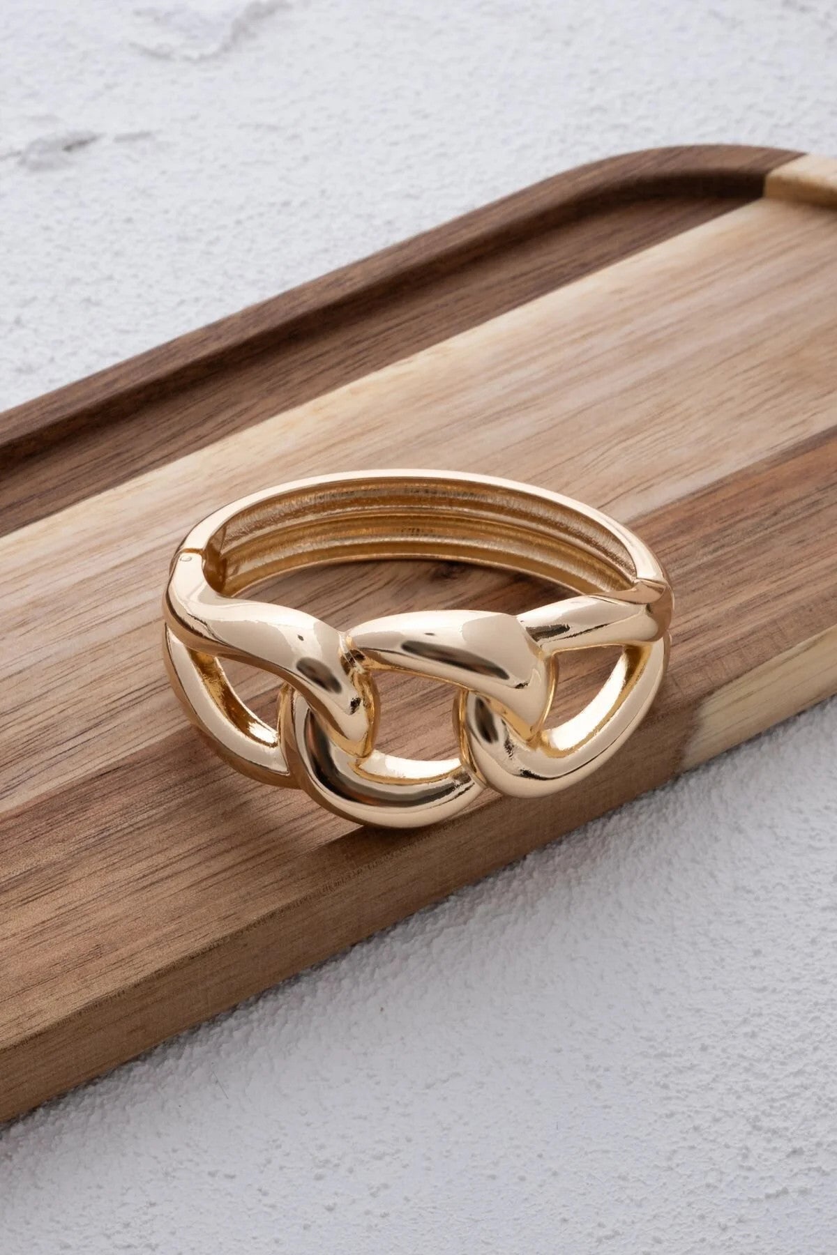 Büyük Kalın Zincir Modelli Kelepçe Bileklik Altın Kaplama 17cm