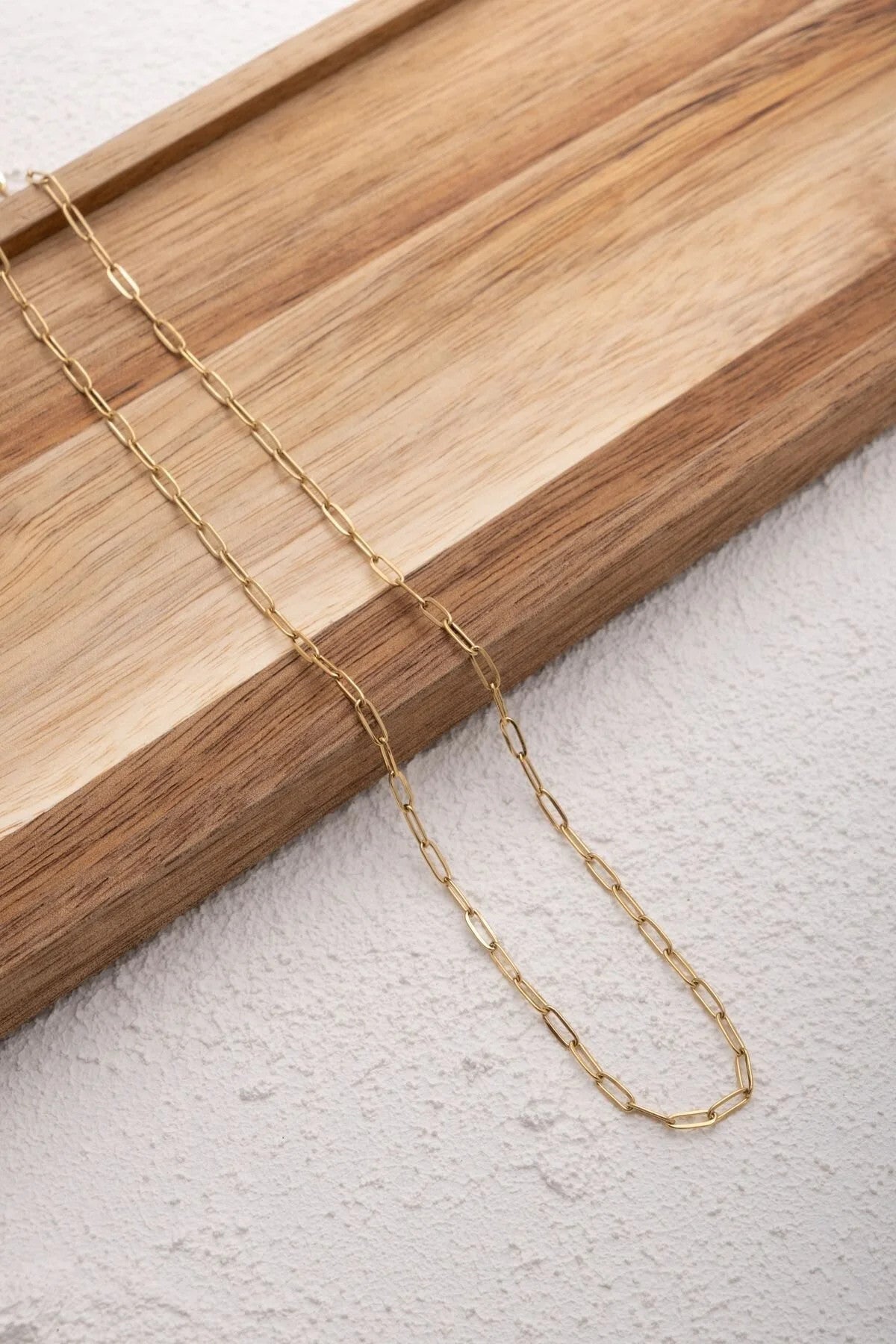 Çelik Ataç Oval Halka Zincir Kolye Günlük Kullanıma Uygun Kararmaz Kablo Zincir Kolye 2mm