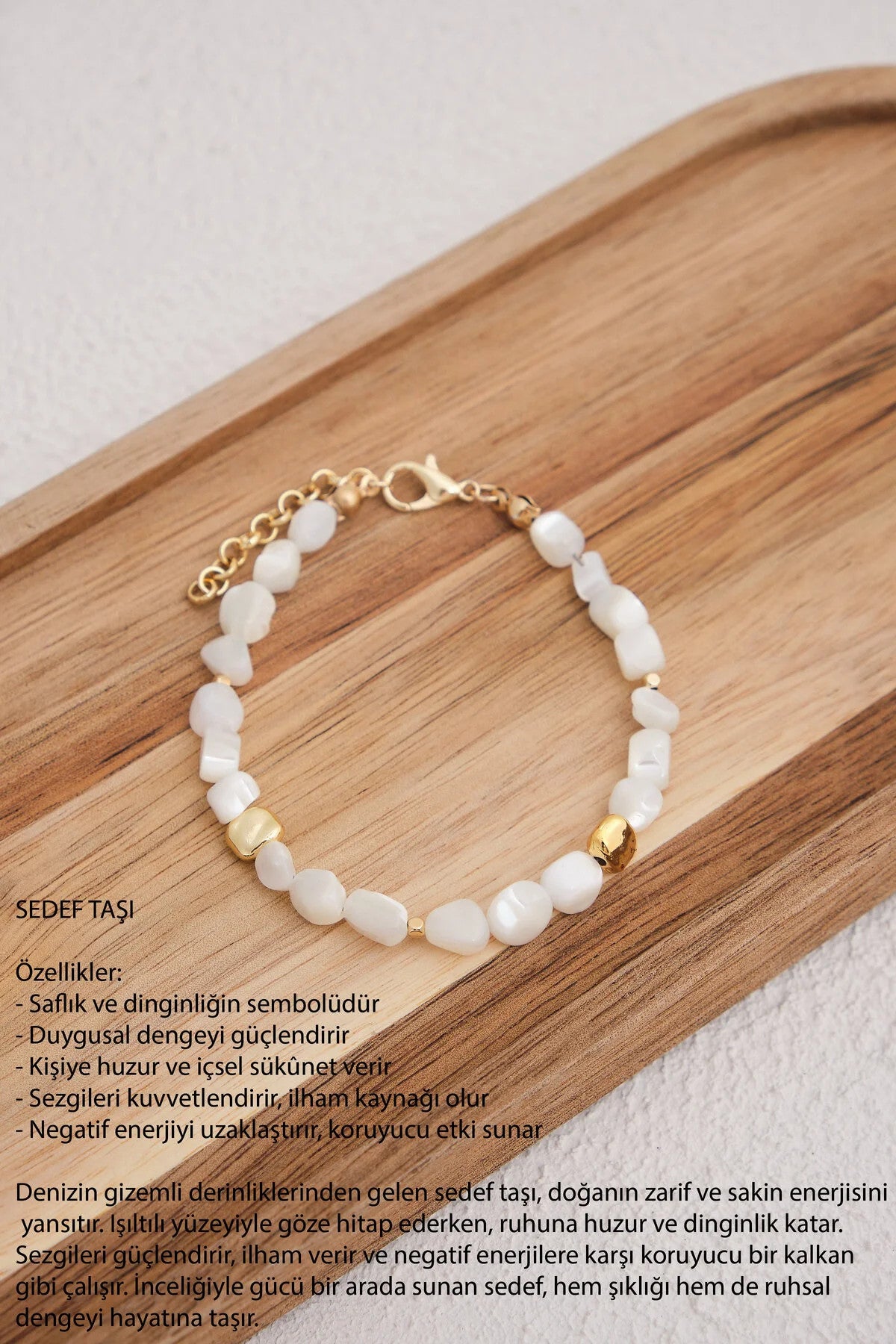 Doğal Taş Bileklik 17cm+4cm El İşi Özel Yapım Gerçek Taş