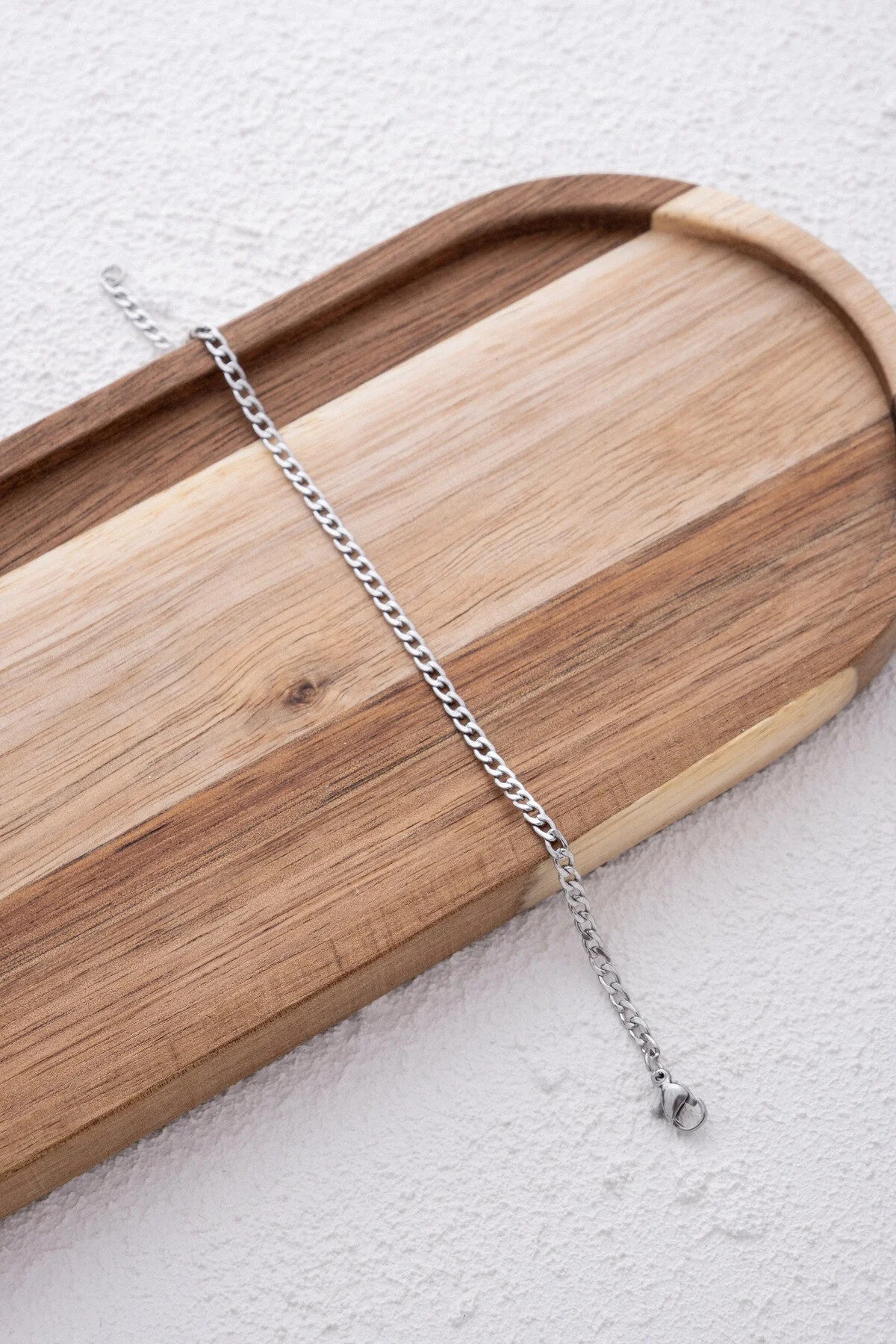 Çelik Ince Gurmet Zincir Halhal Denizde Yazın Günlük Kullanıma Uygun Kararmaz Halhal 3mm 22cm 4cm