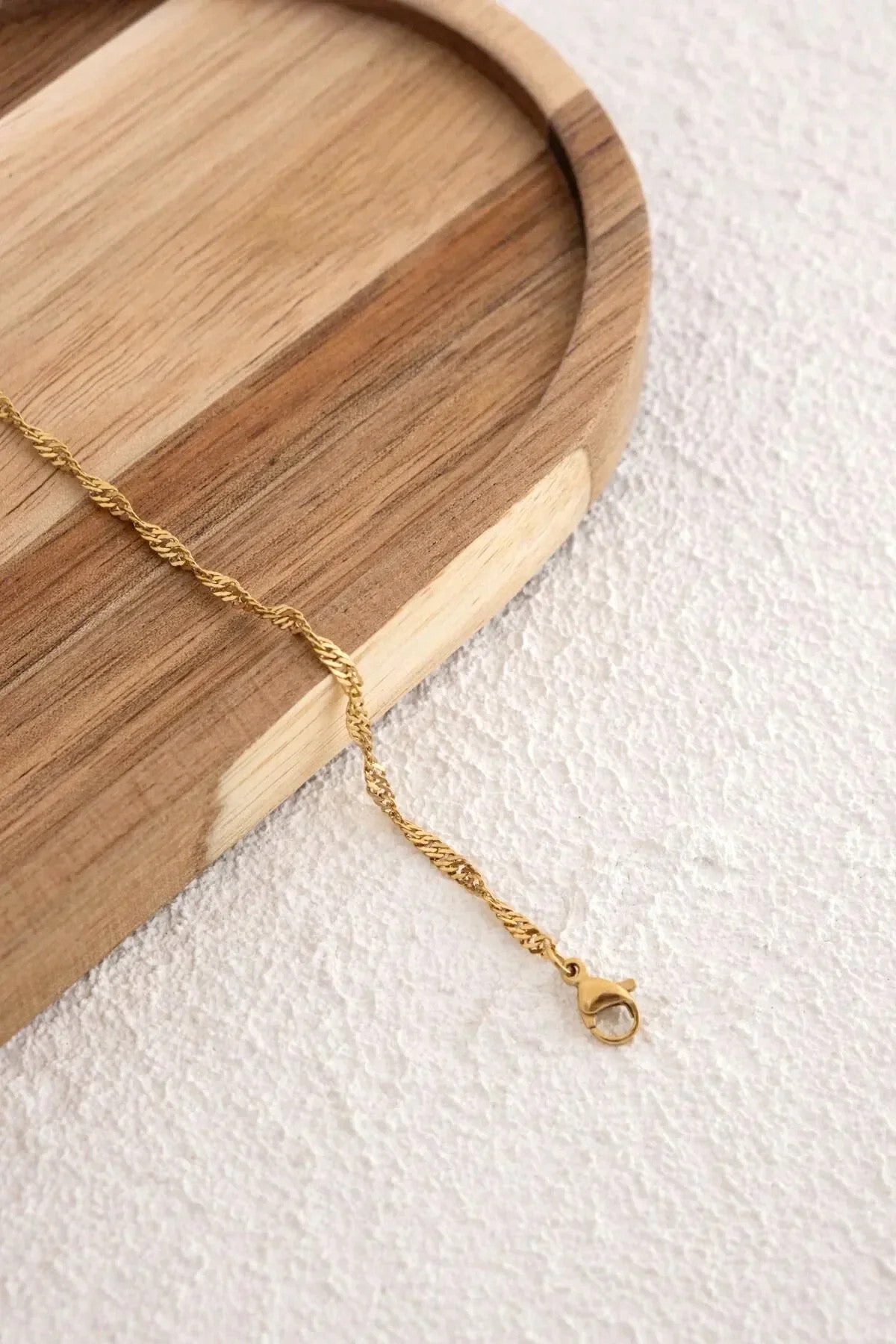 Çelik Singapur Erkek Zincir Bileklik 3mm Kararmaz 20cm