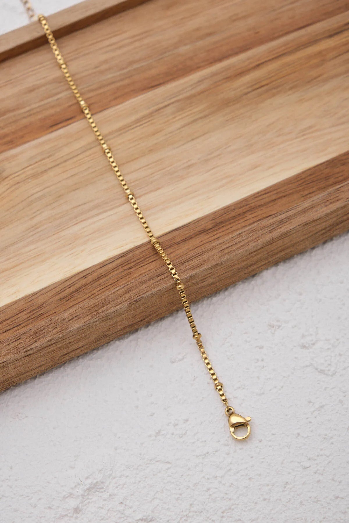 Çelik Toplu Kutu Kare Zincir Bileklik Minimal Kararmaz 17+4cm 1mm