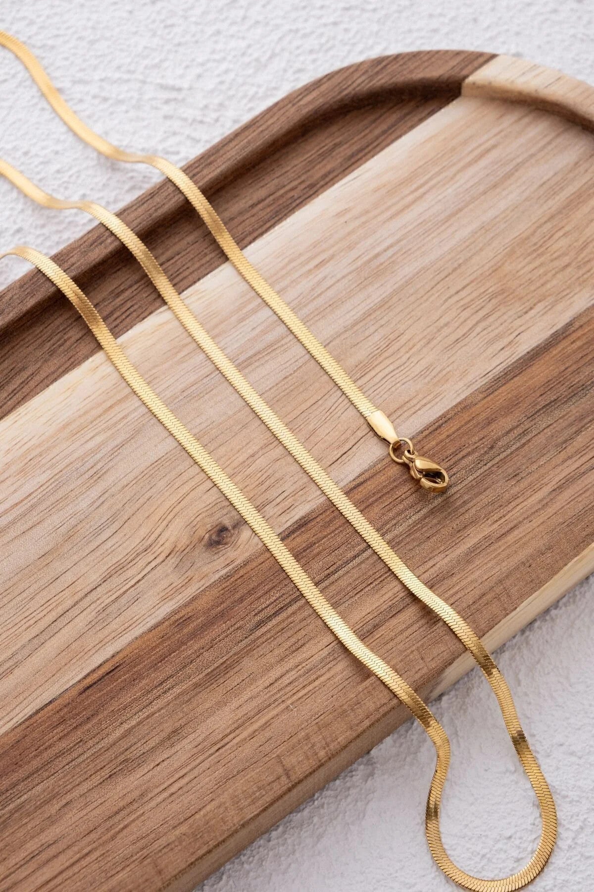 Çelik Ince Italyan Zincir Balık Sırtı Yılan Kolye Kararmaz 60cm/3mm Unisex