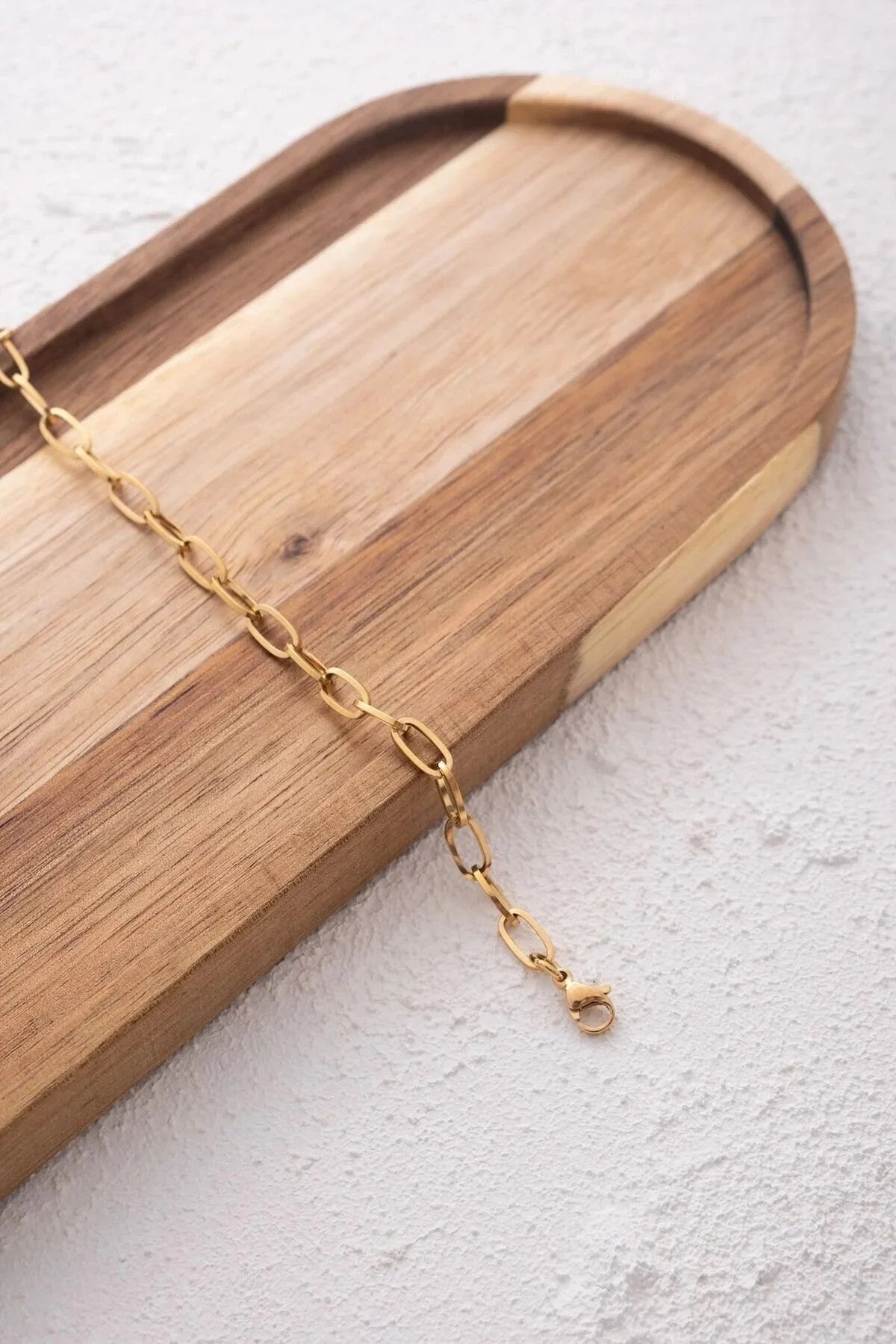 Çelik Ataç Erkek Zincir Bileklik 5mm Kararmaz 20cm