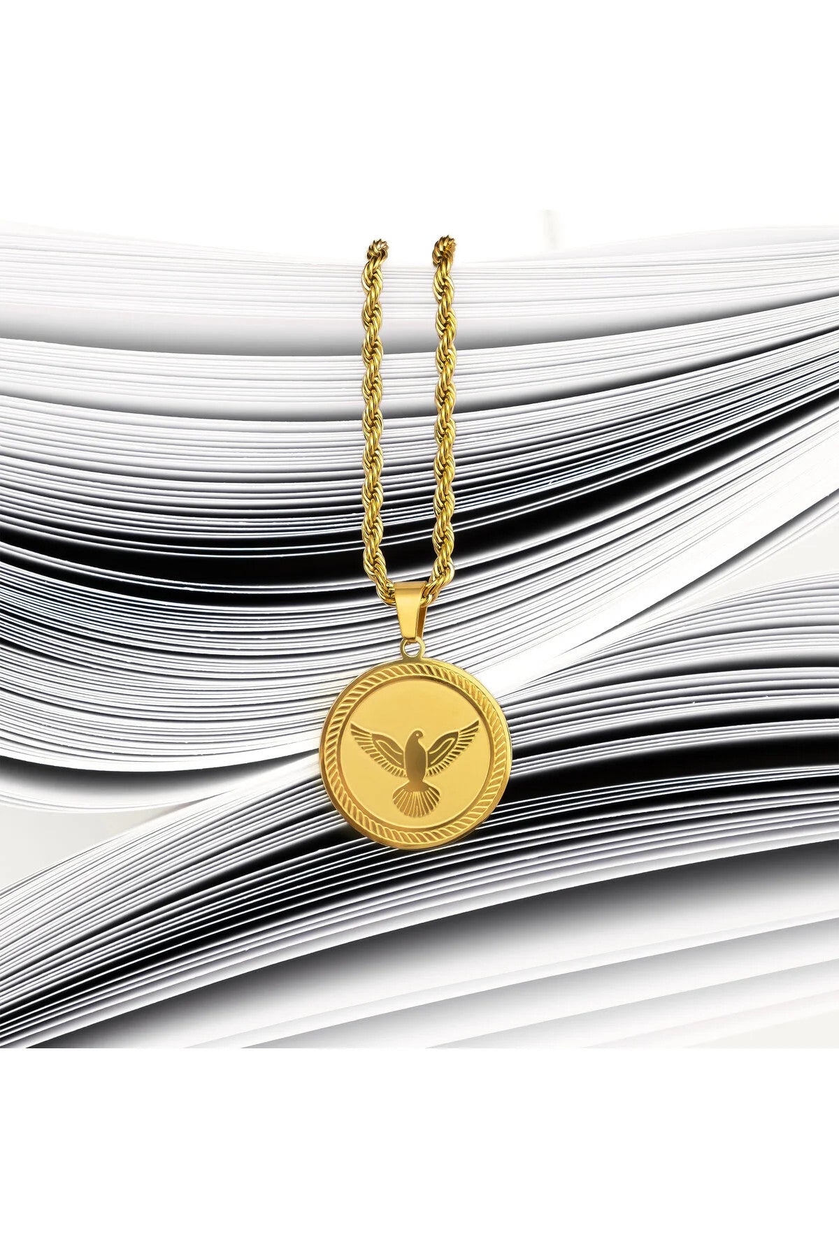 Çelik Kartal Madalyon Kolye