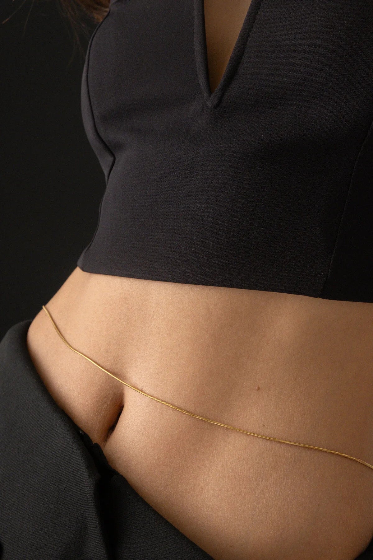 Çelik İnce İtalyan Bel Zinciri Yuvarlak Balık Sırtı Zincir Günlüğe Uygun Kararmaz Zincir 60-75cm 1mm