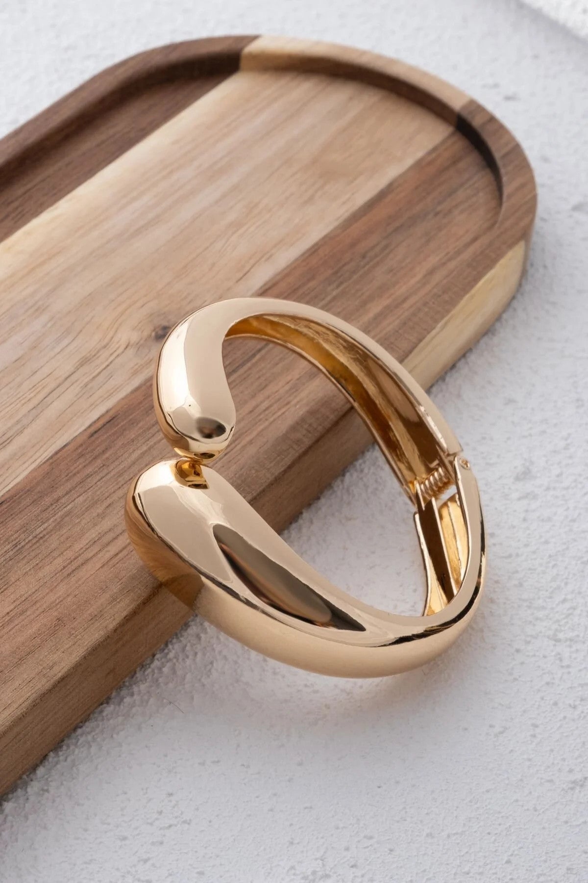 Damla Model Kelepçe Bileklik Altın Kaplama 17 cm