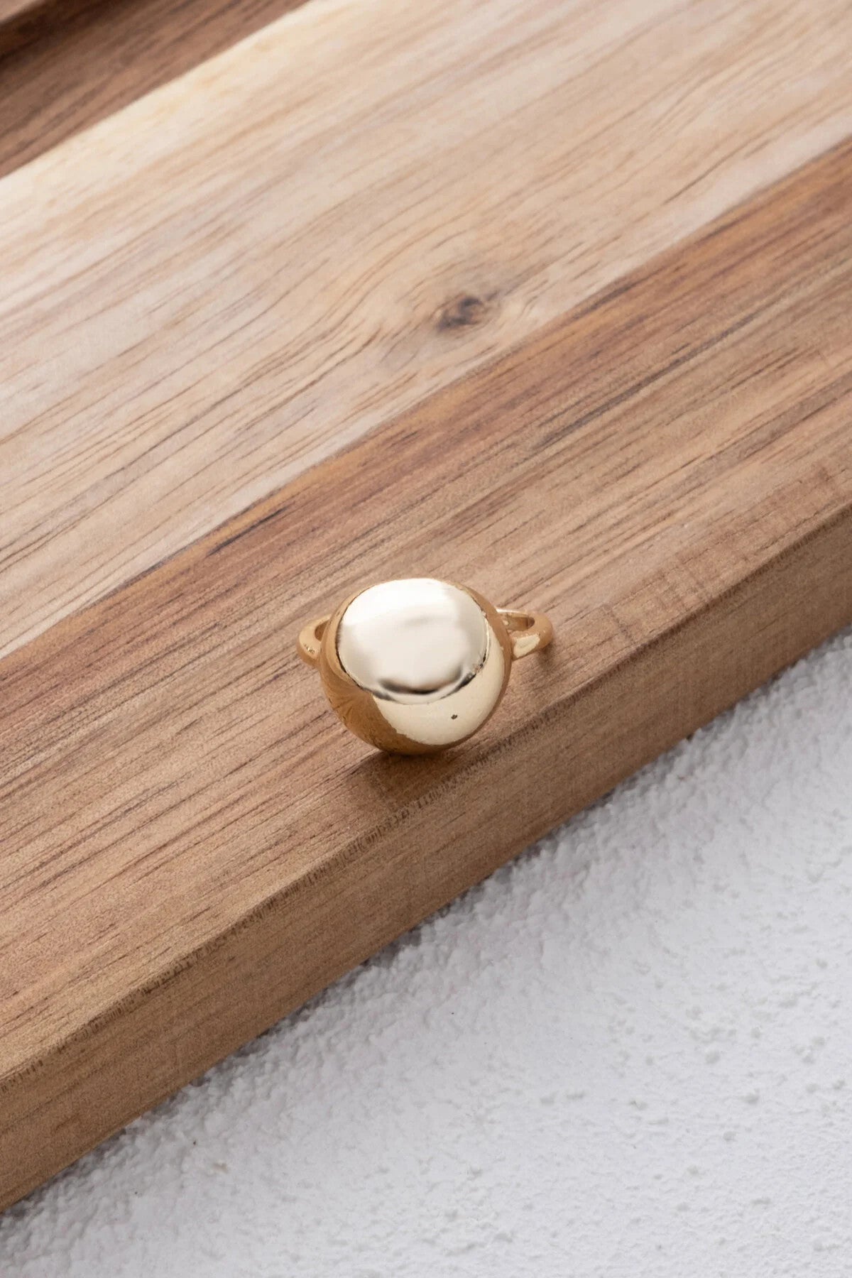 Yuvarlak Bombeli Yüzük Büyük Plaka Free Size Ayarlanabilir