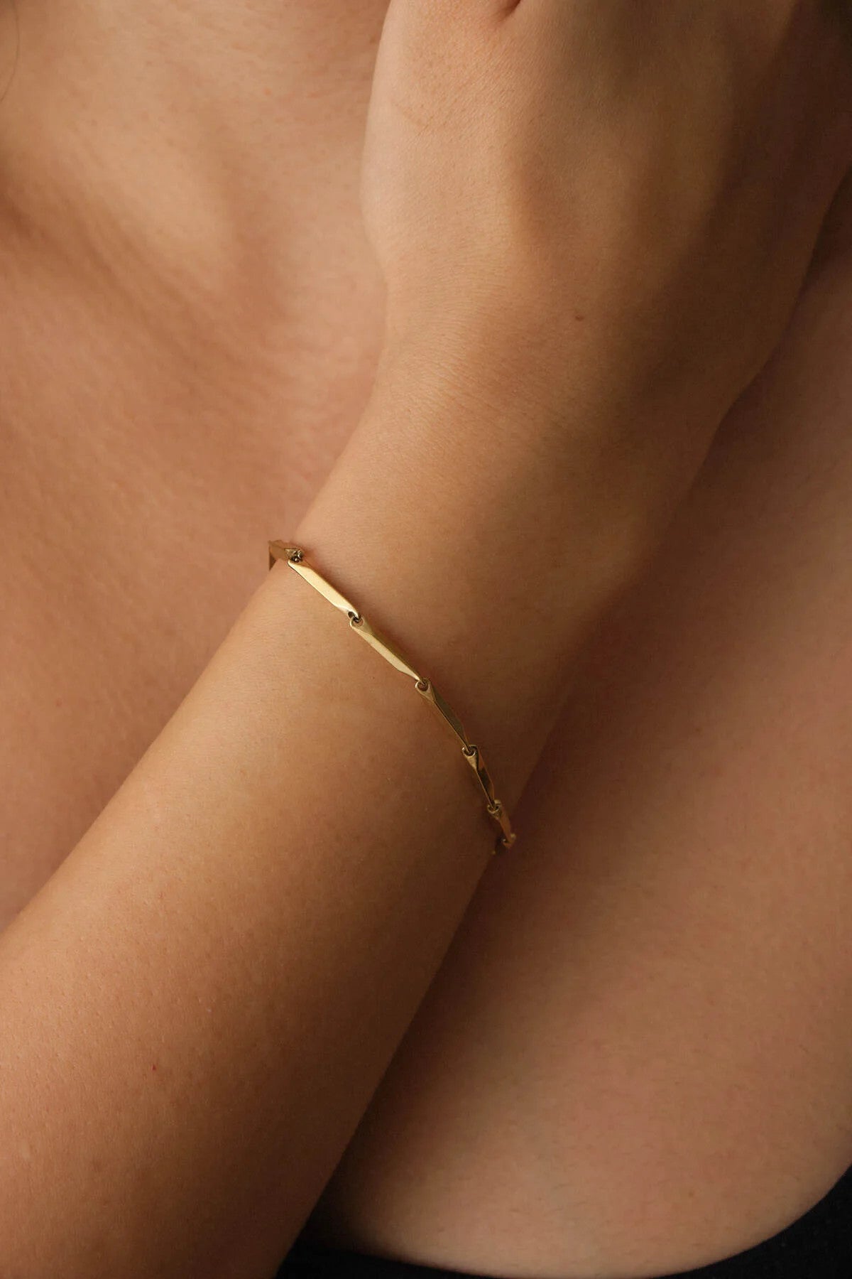 Çelik Küp Üçgen Zincir Bileklik Prizma Kararmaz 21cm 2mm Günlük Kullanıma Uygun