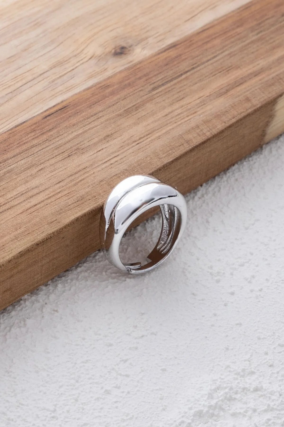 Bombeli Yüzük Iki Sıra Kombinlik Popüler Yüzük Plakalı Free Size Ayarlanabilir Ölçü