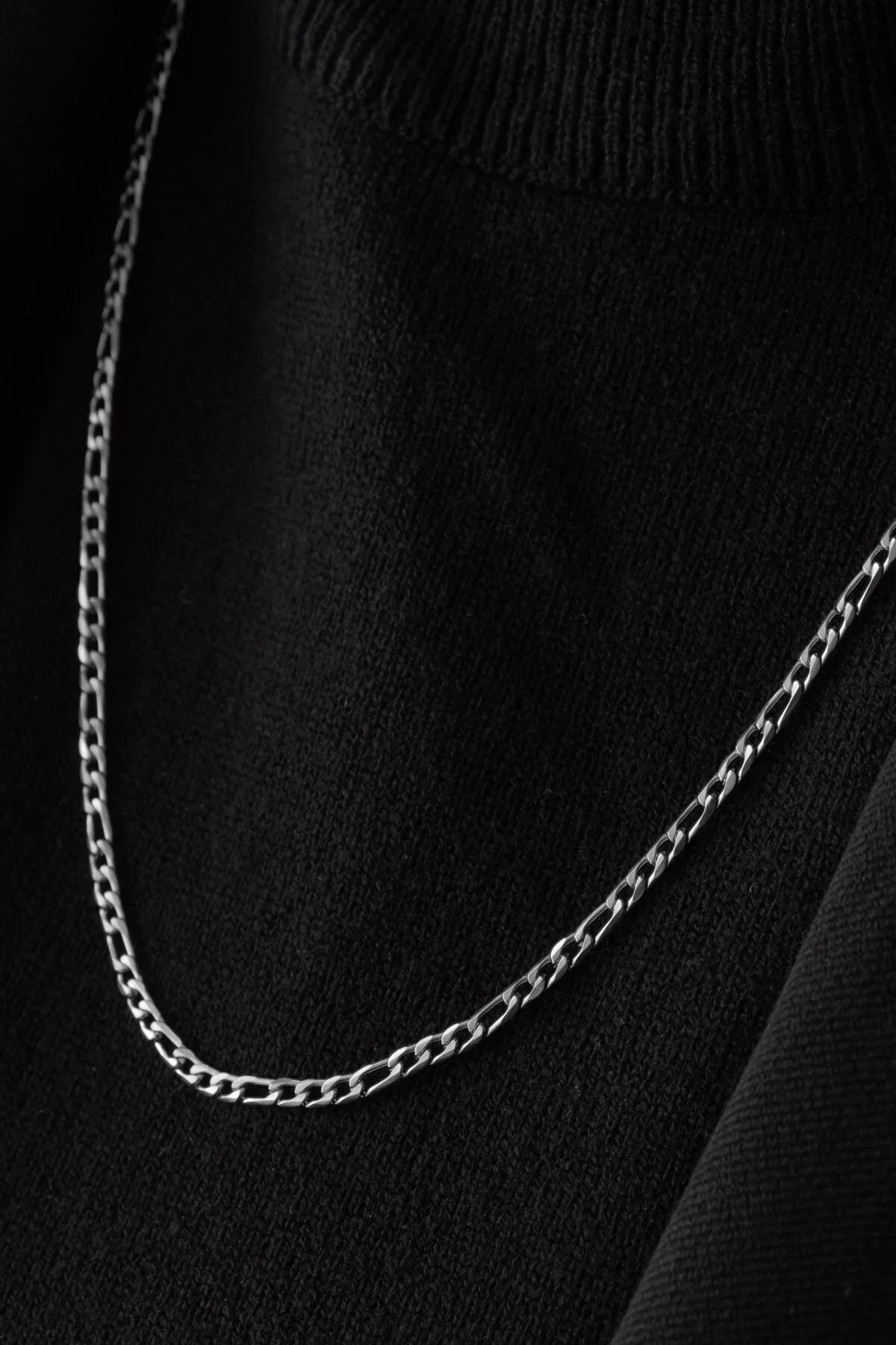 Çelik İnce Figaro Zincir Kolye Kararmaz 3mm Unisex