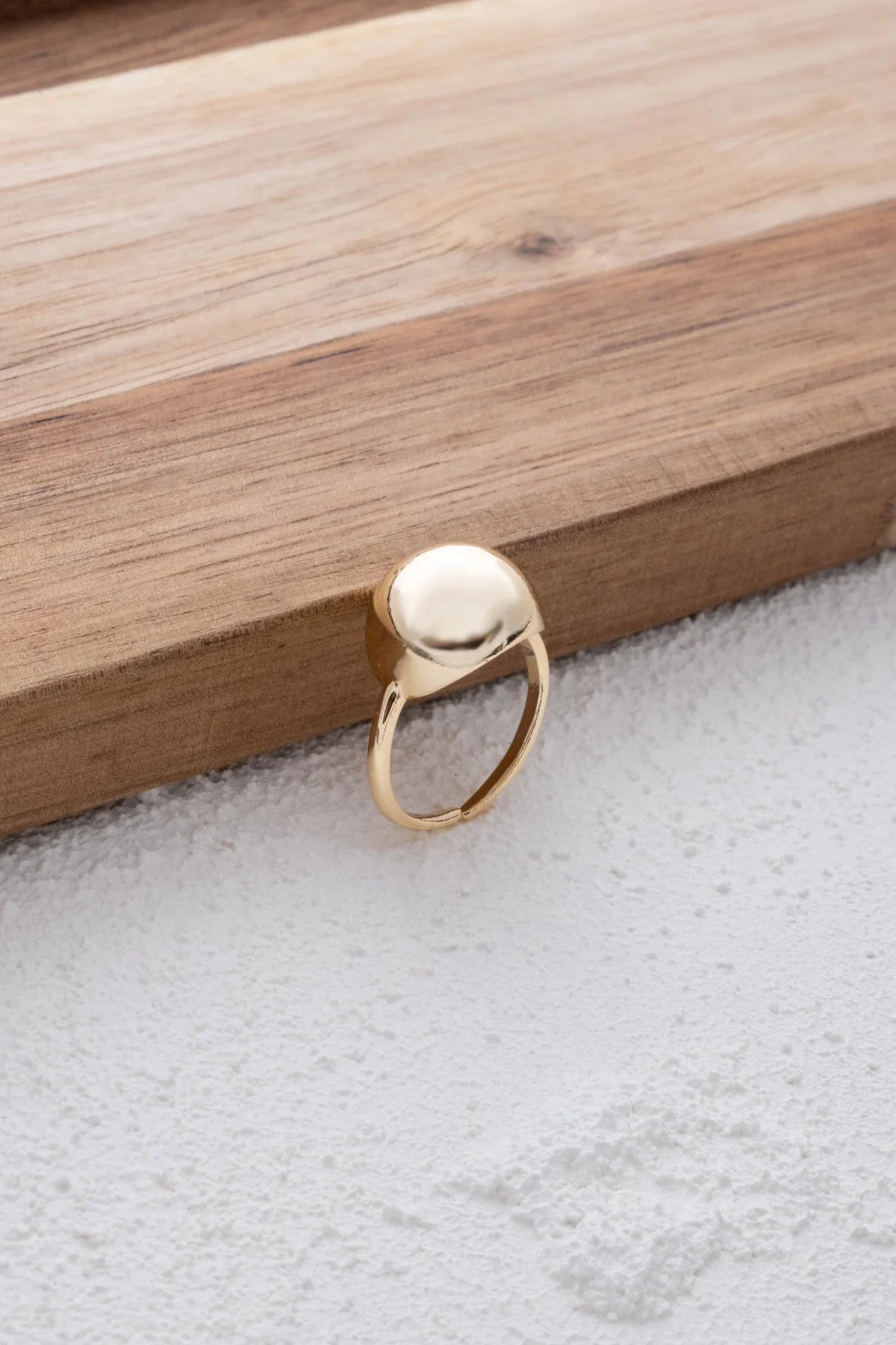 Yuvarlak Bombeli Yüzük Büyük Plaka Free Size Ayarlanabilir