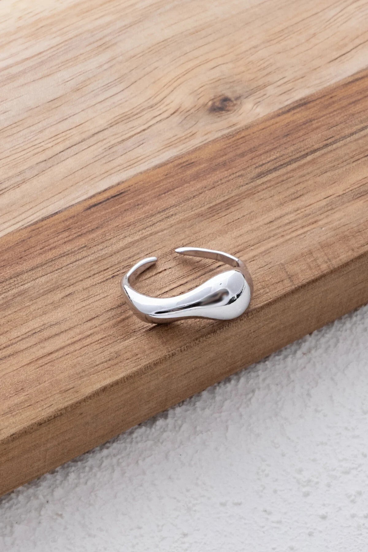 Asimetrik Kesim Yüzük Plaka Free Size Ayarlanabilir Ölçü