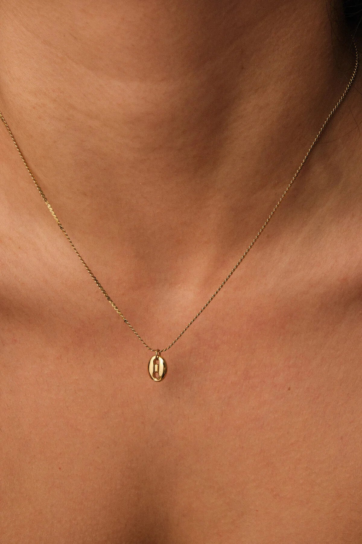 Çelik Kahve Çekirdeği Ezme Kolye Dolama Zincir Kolye Kararmaz 1mm 45cm