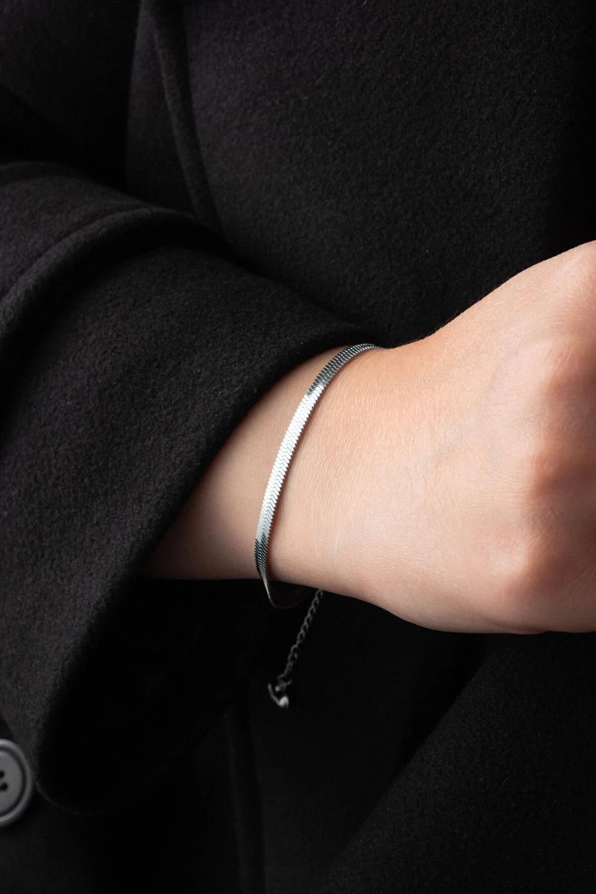 Çelik İtalyan Zinciri Bileklik 18cm+5cm Kararmaz