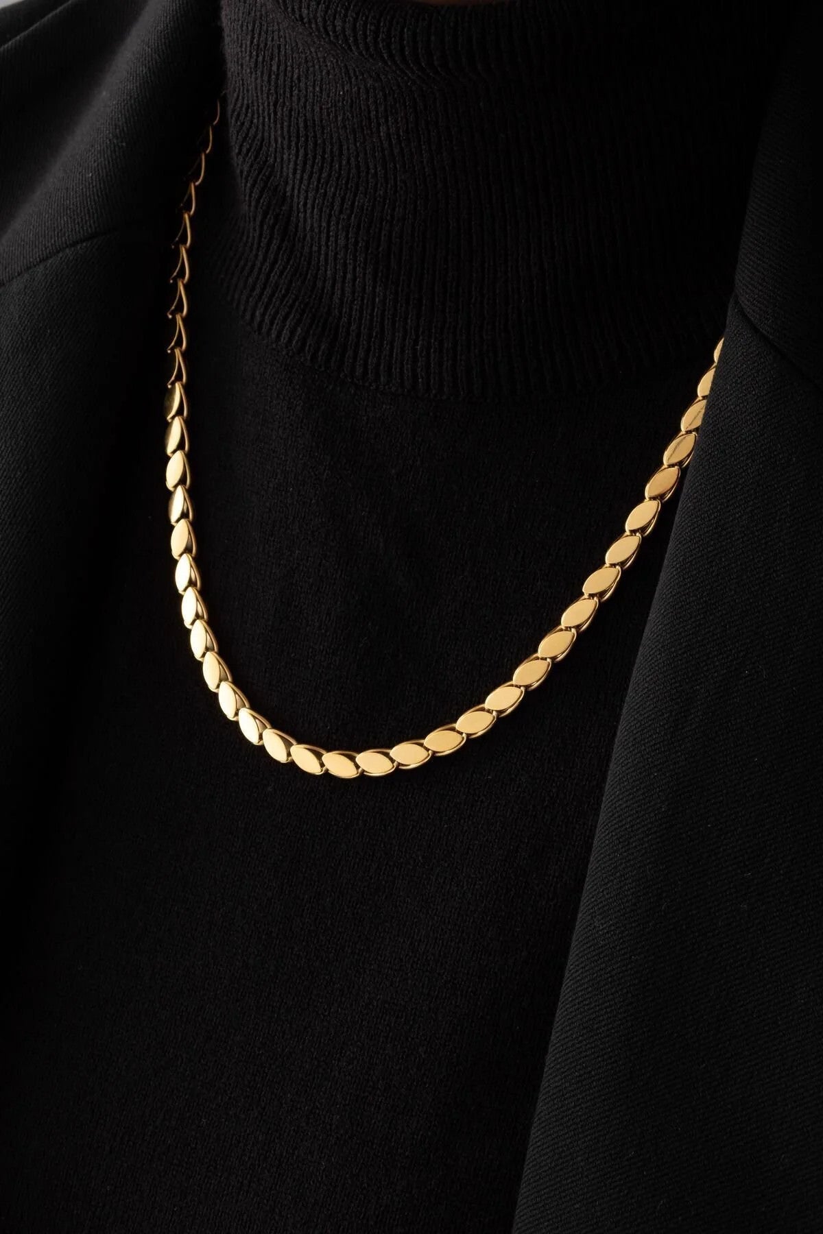 Çelik Arpa Zincir Kolye Kararmaz 60cm 5mm