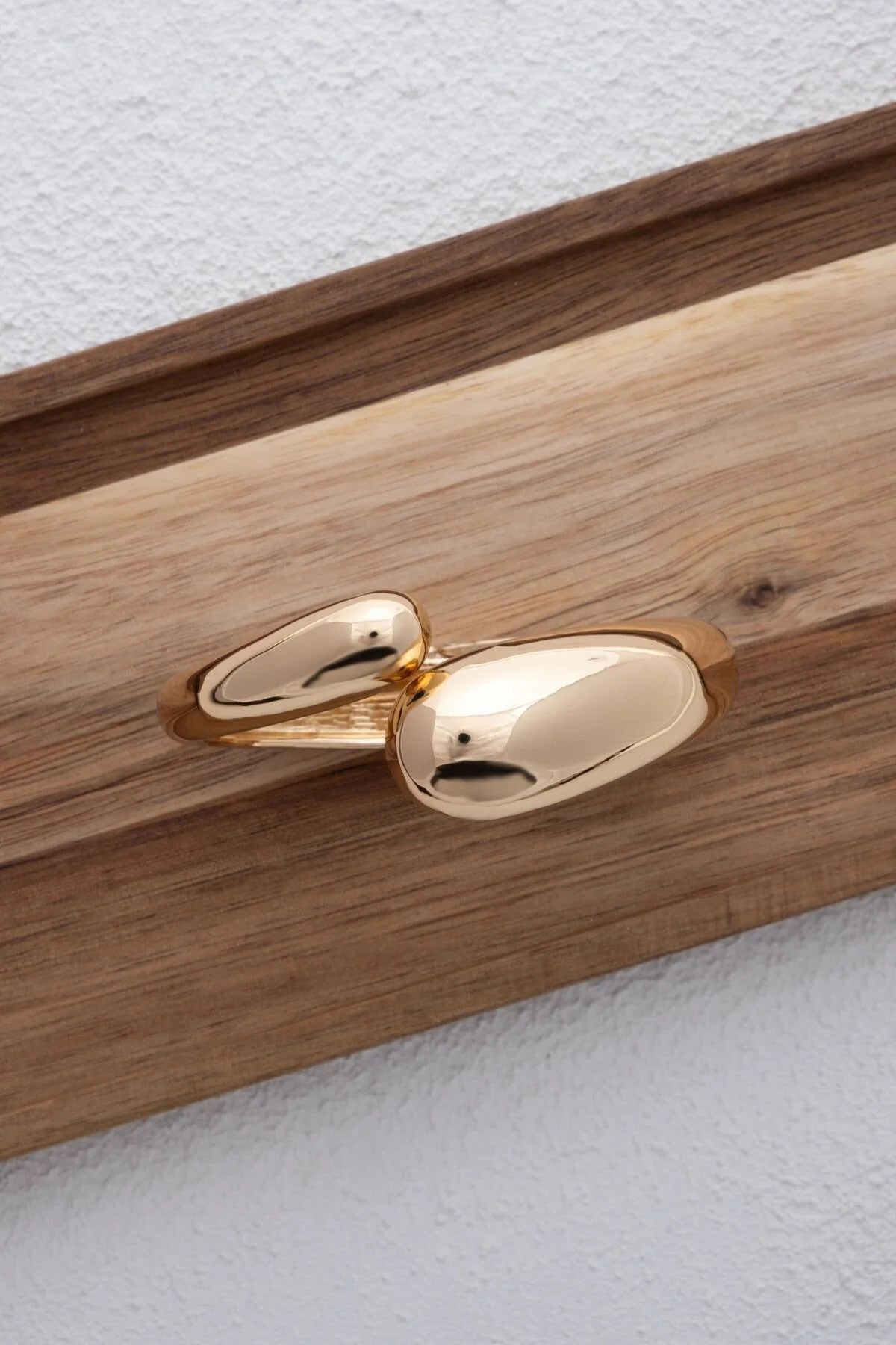 Damla Model Kelepçe Bileklik Altın Kaplama 17 cm