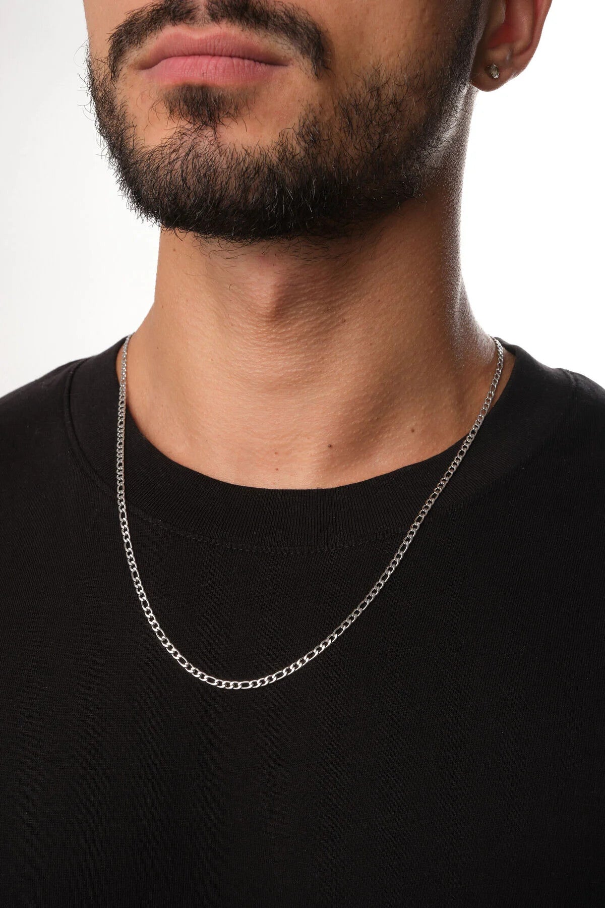 Çelik Figaro Zincir Erkek Kolye 3mm Kararmaz