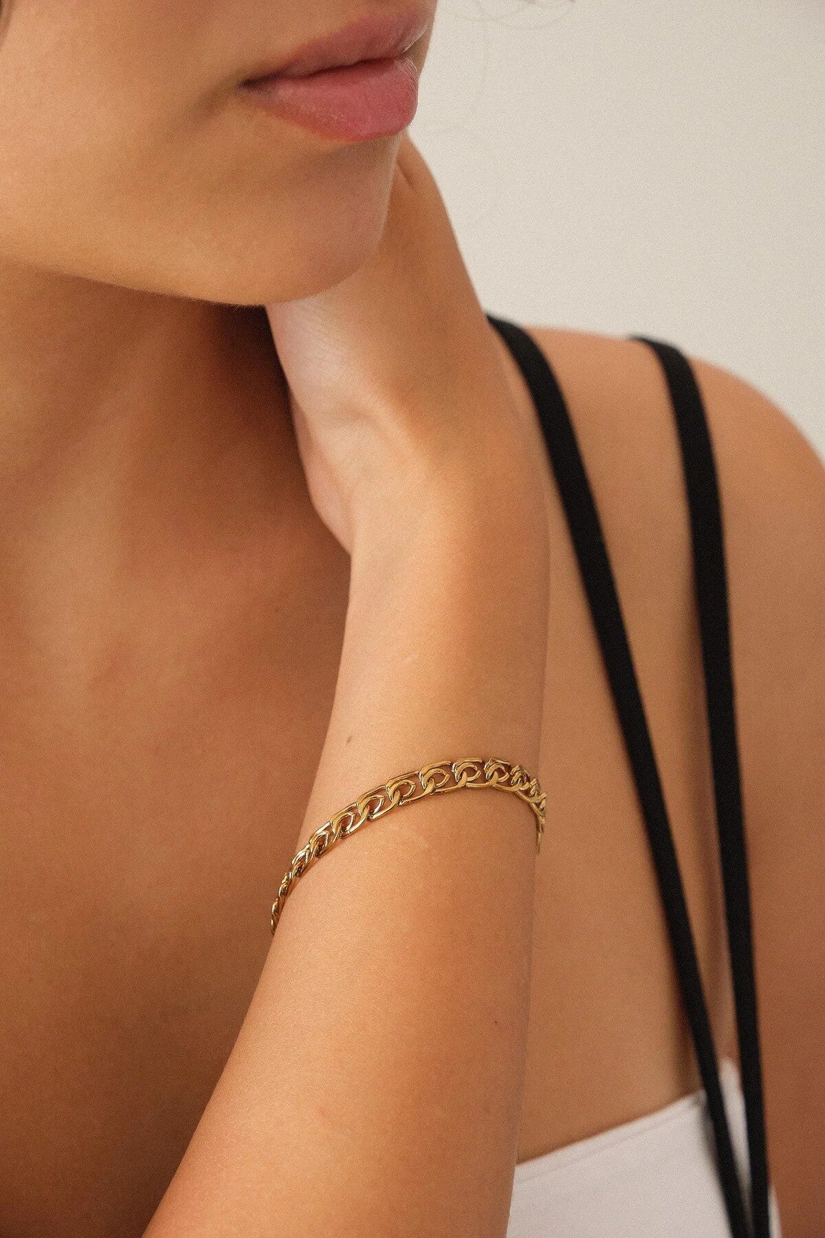 Çelik Kalın Salyangoz Zincir Bileklik Minimal Zincir Ataç Model Kararmaz 6mm 17cm+4cm&21cm