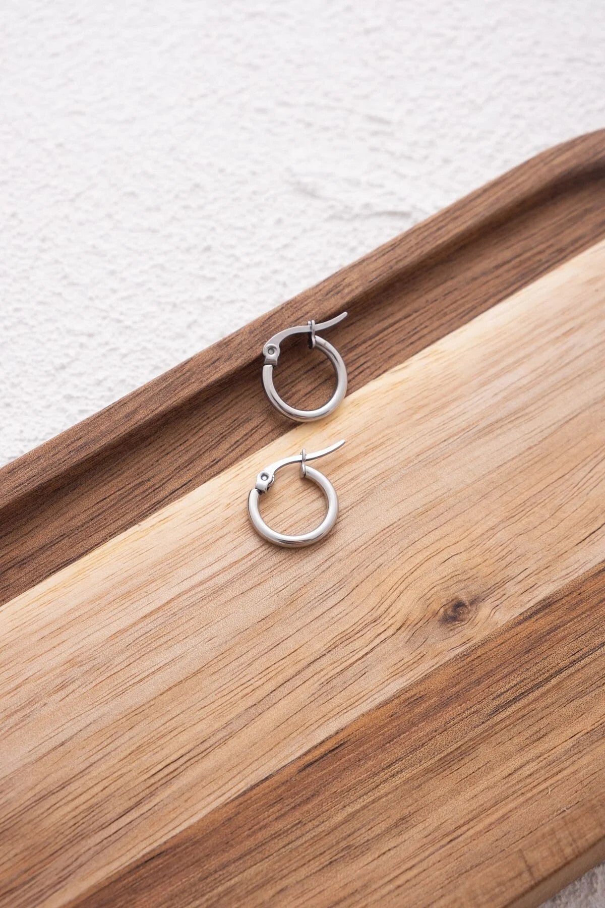 Çelik Halka Küpe Kararmaz İnce Halka Küpe Çap 1.4cm