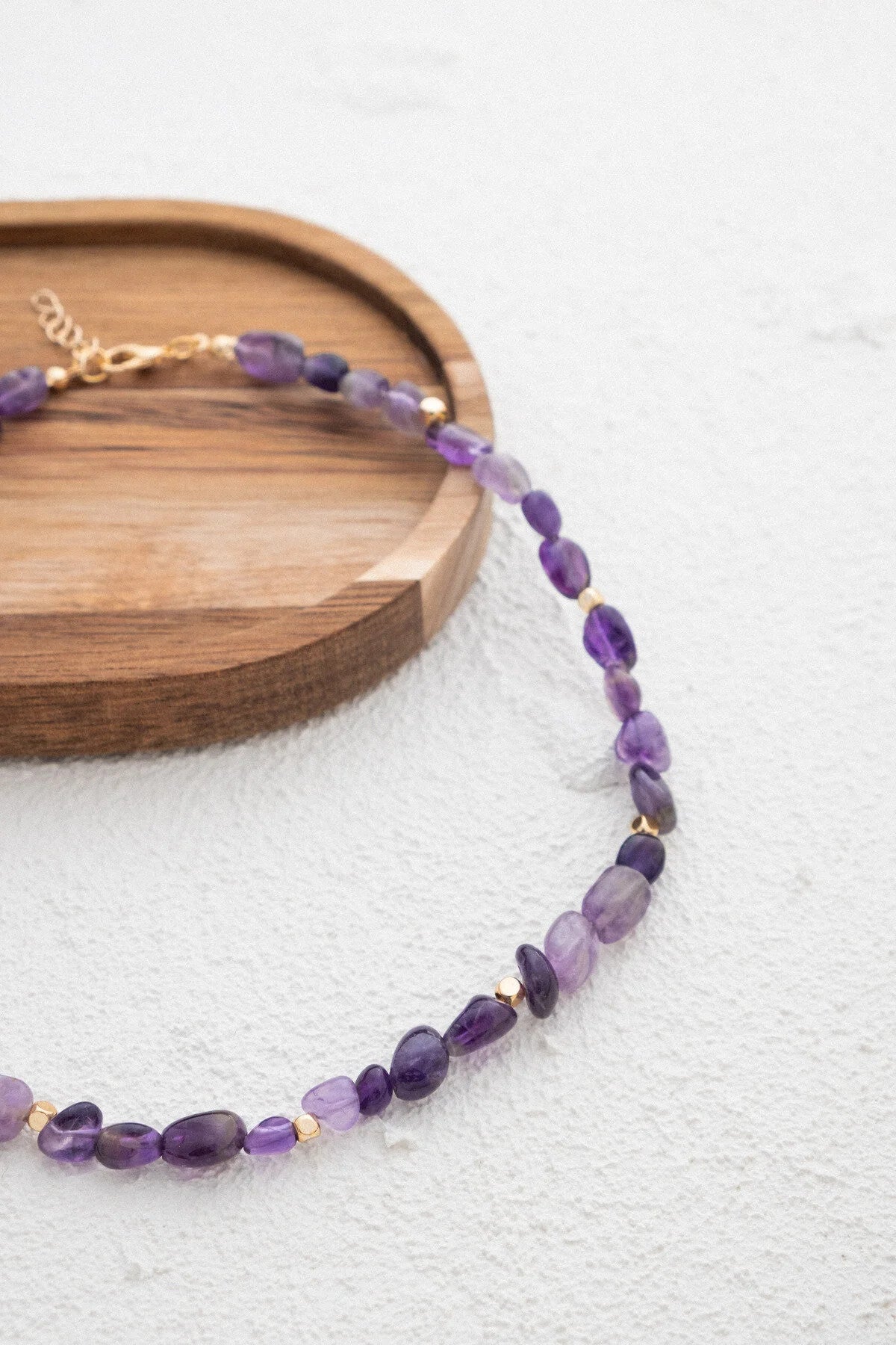 Ametist Doğal Taş Kolye 40cm