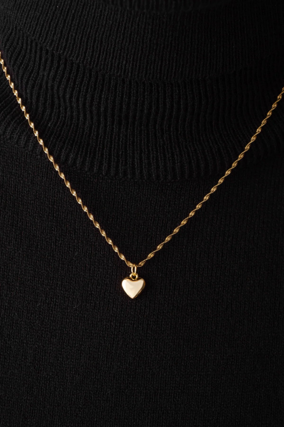 Çelik Kalp Kolye Oval Kenarlı İnce Burgu Singapur Zincirli Kararmaz 45cm