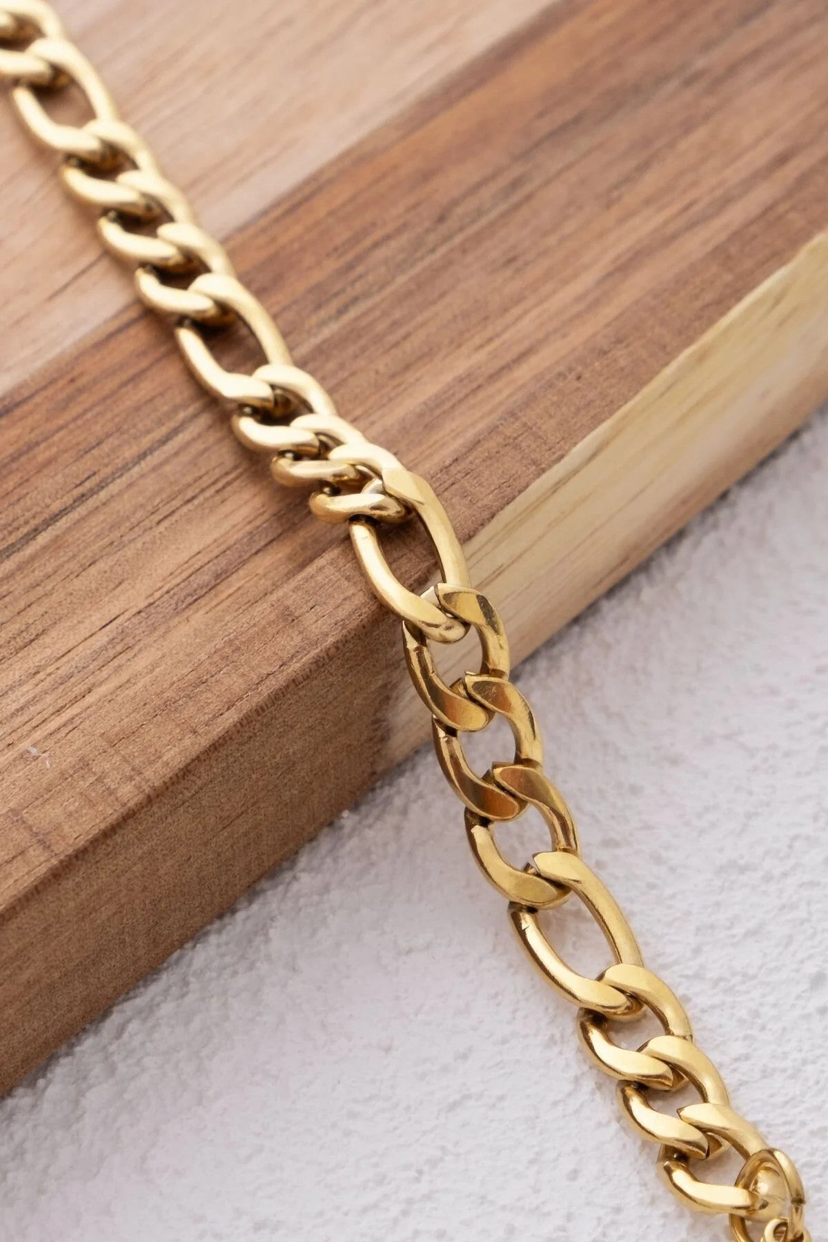 Çelik Kalın Figaro Zincir Halhal Denizde Yazın Günlük Kullanıma Uygun Kararmaz Halhal 6mm 22cm 4cm