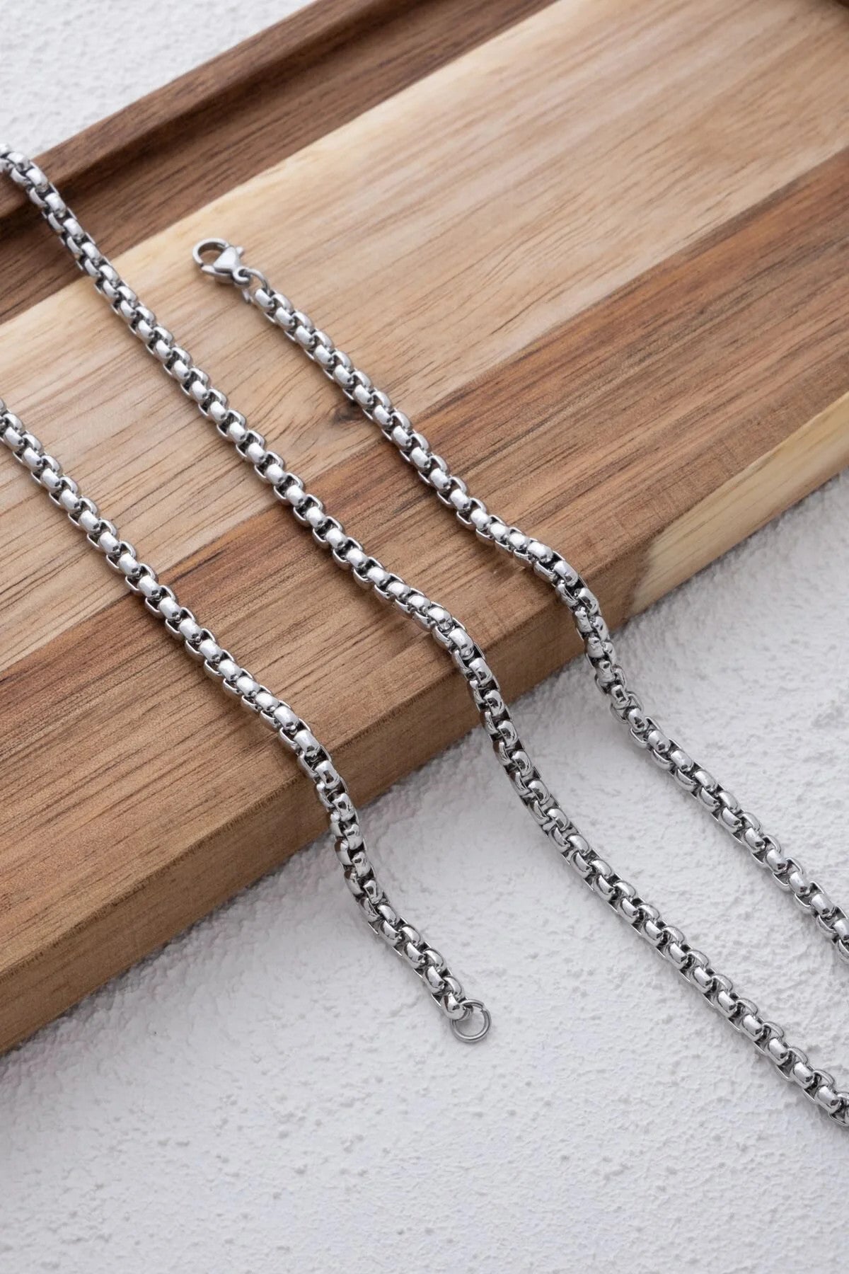 Çelik Yuvarlak Top Zincir Kolye Forse Zincir 5mm Kararmaz