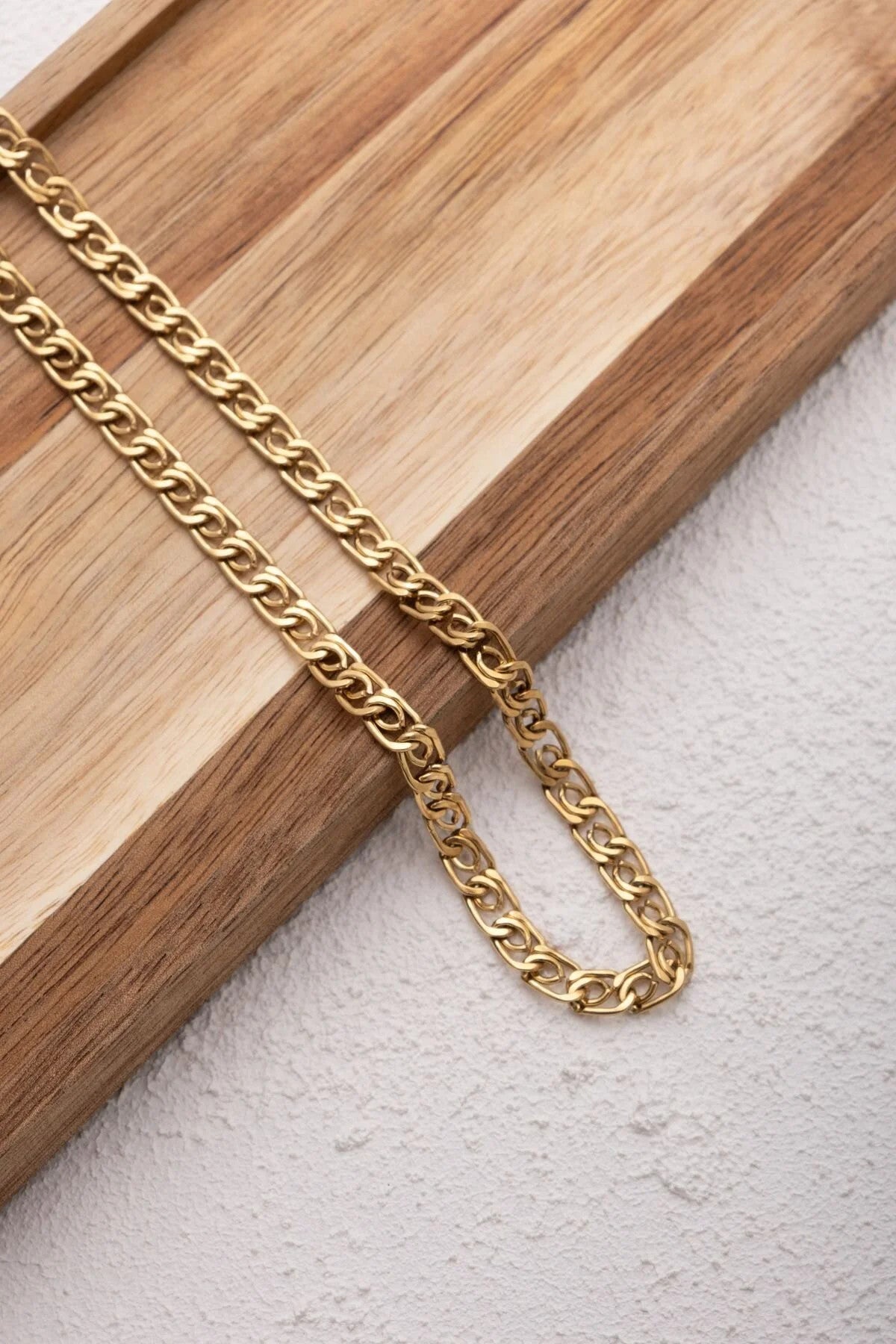 Çelik Kalın Salyangoz Zincir Kolye Minimal Ataç Model Kararmaz 6mm Günlük Kullanıma Uygun