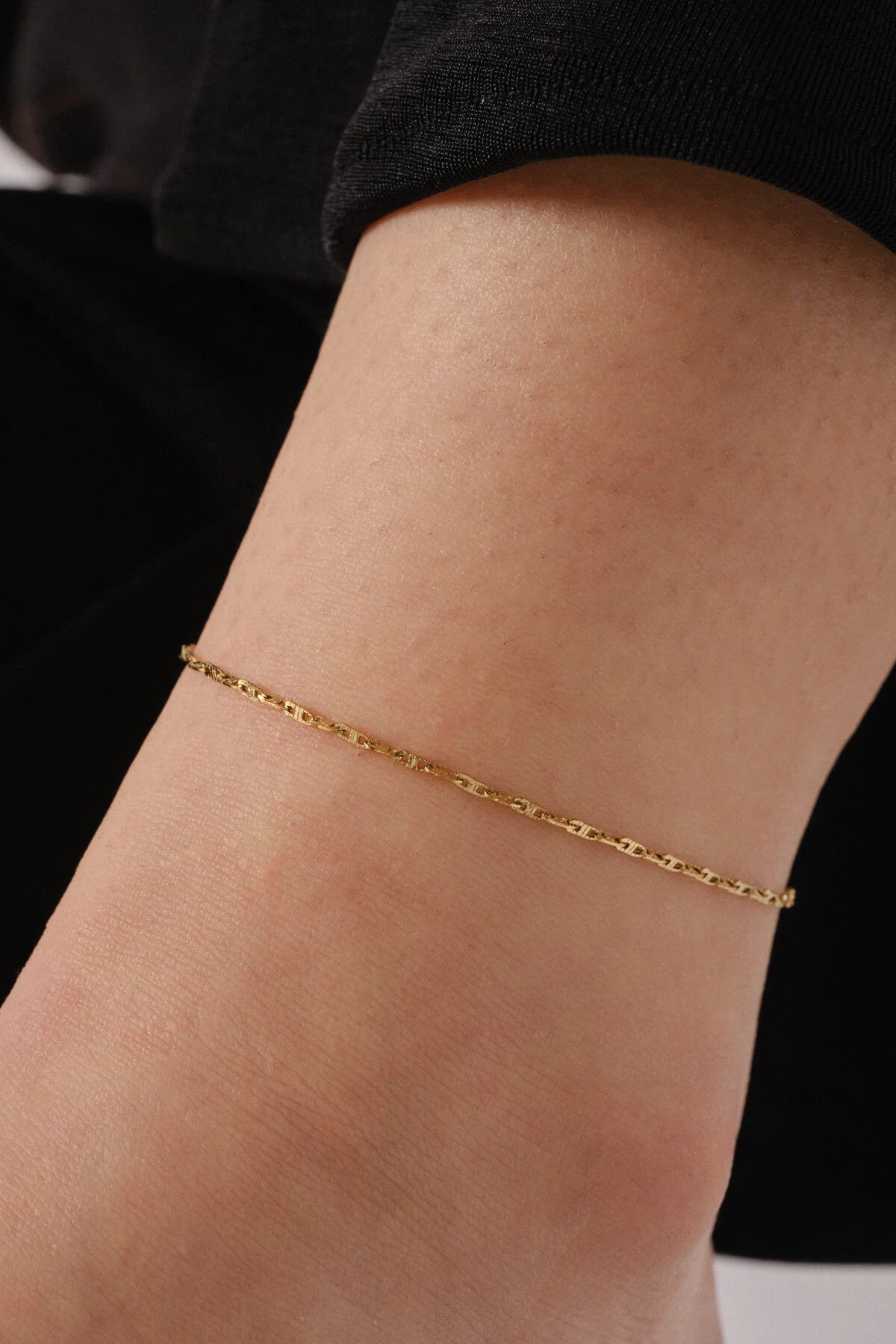 Çelik Dokulu Fermuar Model Halhal Dudak Zinciri 1mm 22+4cm Kararmaz Günlük Kullanıma Uygun