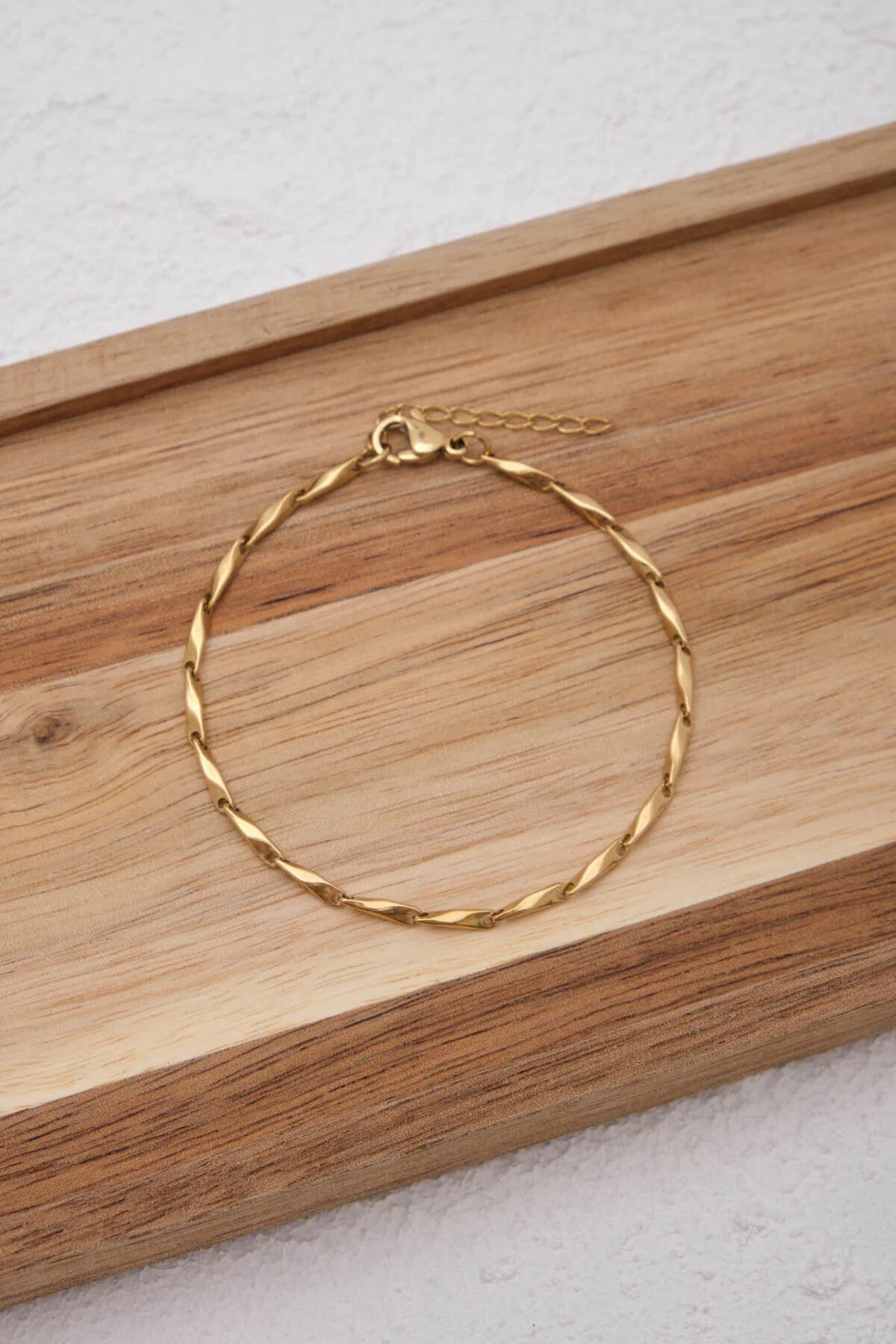 Çelik İnce Küp Üçgen Zincir Bileklik Minimal Kararmaz 17+4cm & 21cm 2mm Günlük Kullanıma Uygun