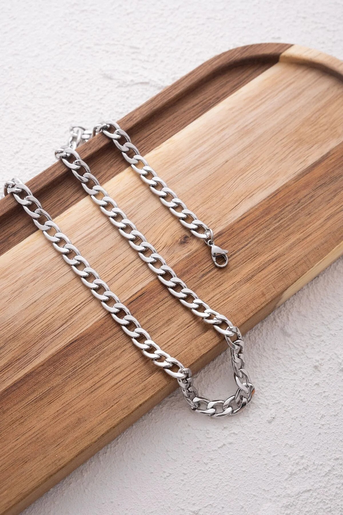 Çelik Gurmet Erkek Zincir Kolye 6mm Kararmaz