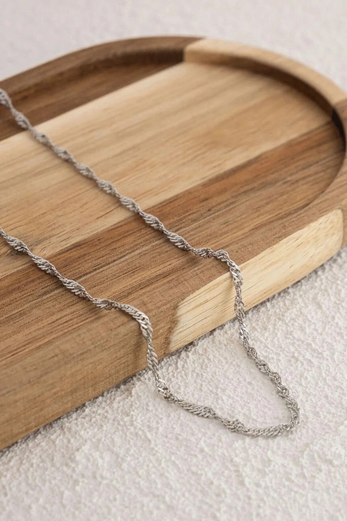 Çelik Singapur Erkek Zincir Kolye 3mm Kararmaz 60cm