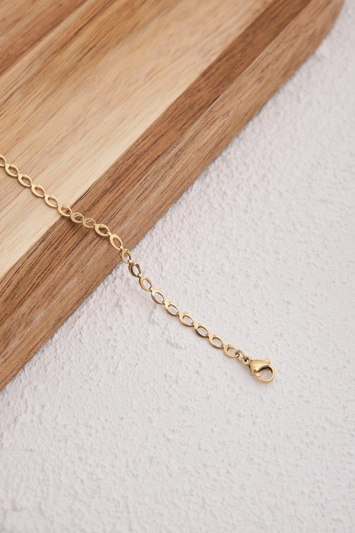 Çelik Arpa Bileklik Buğday Zincir Bileklik 3mm Kararmaz 17cm+4cm&21cm