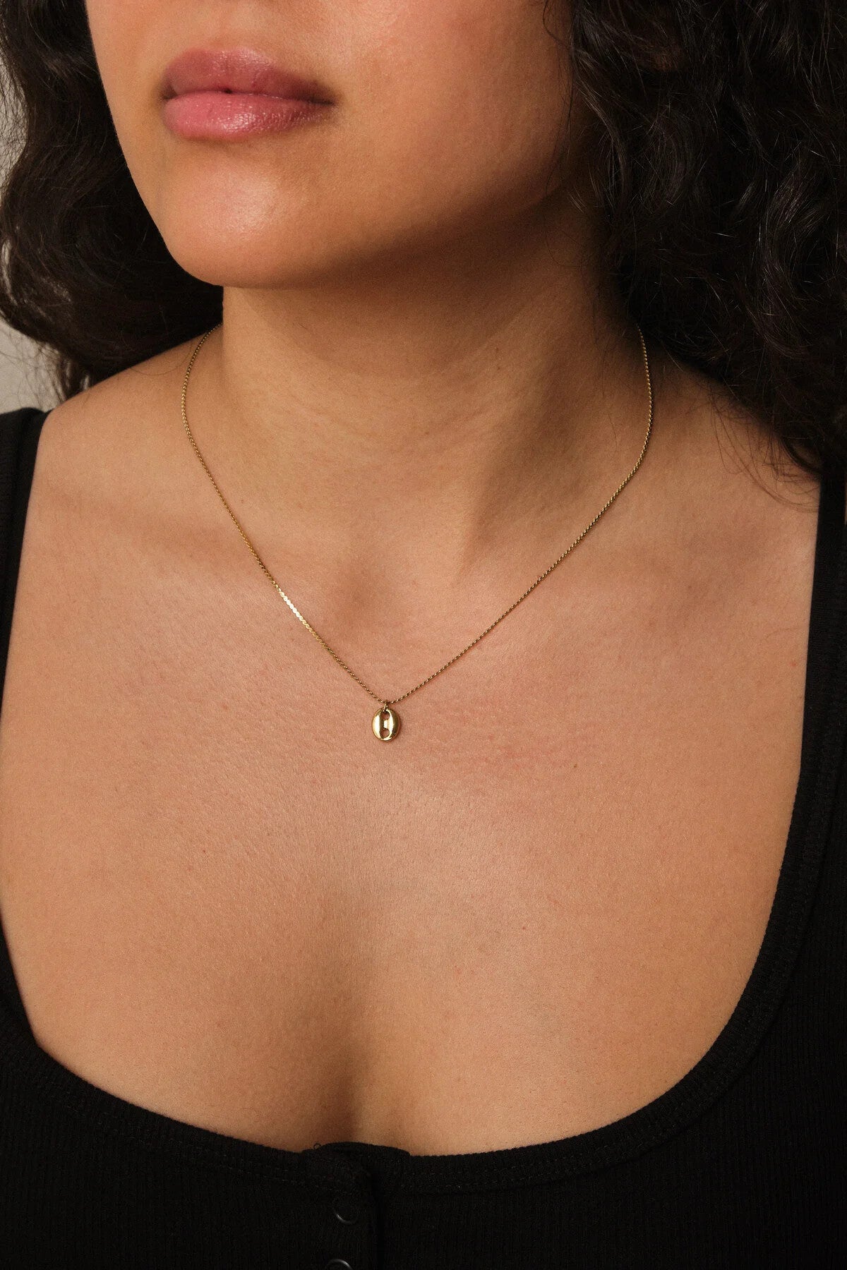 Çelik Kahve Çekirdeği Ezme Kolye Dolama Zincir Kolye Kararmaz 1mm 45cm