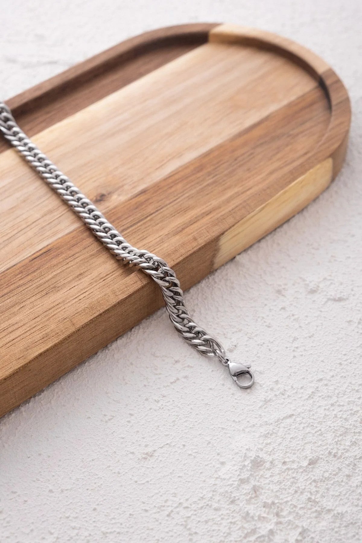 Çelik Almak Gurmet Erkek Zincir Bileklik 6mm Kararmaz 20cm