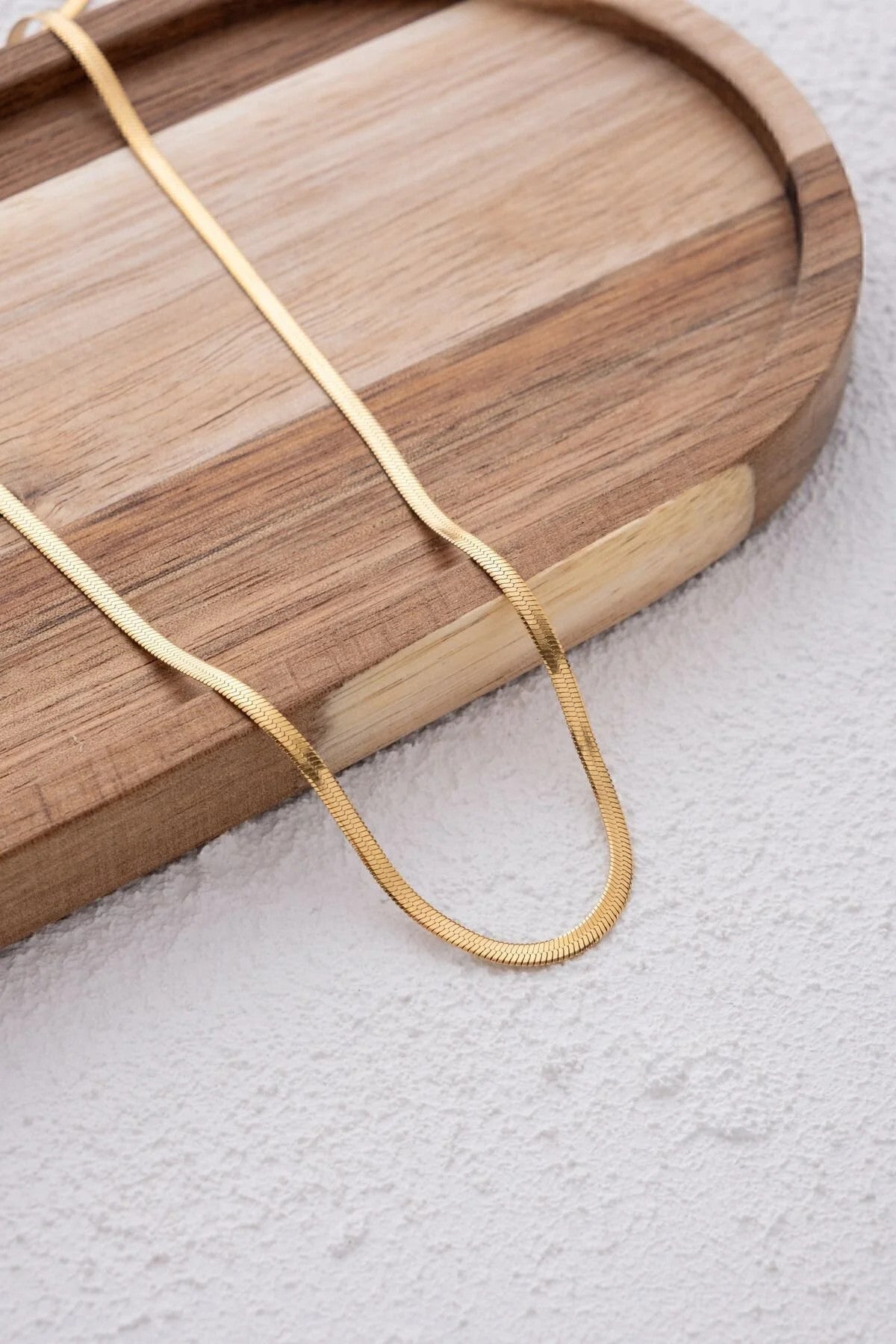 Çelik Ince Italyan Zincir Balık Sırtı Yılan Kolye Kararmaz 60cm/3mm Unisex