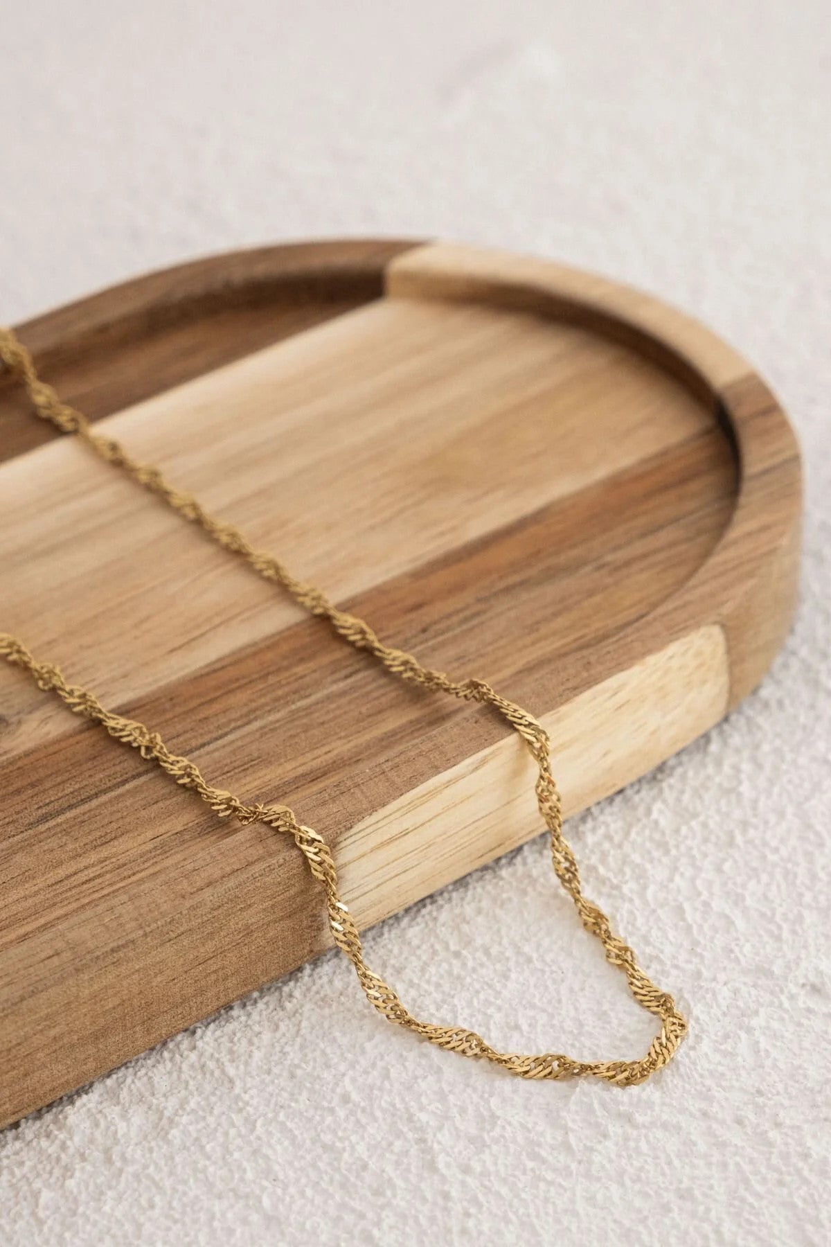 Çelik Singapur Zincir Kolye İnce İthal Singapur Sarma Burgu Zincir 2mm Zarif Minimal