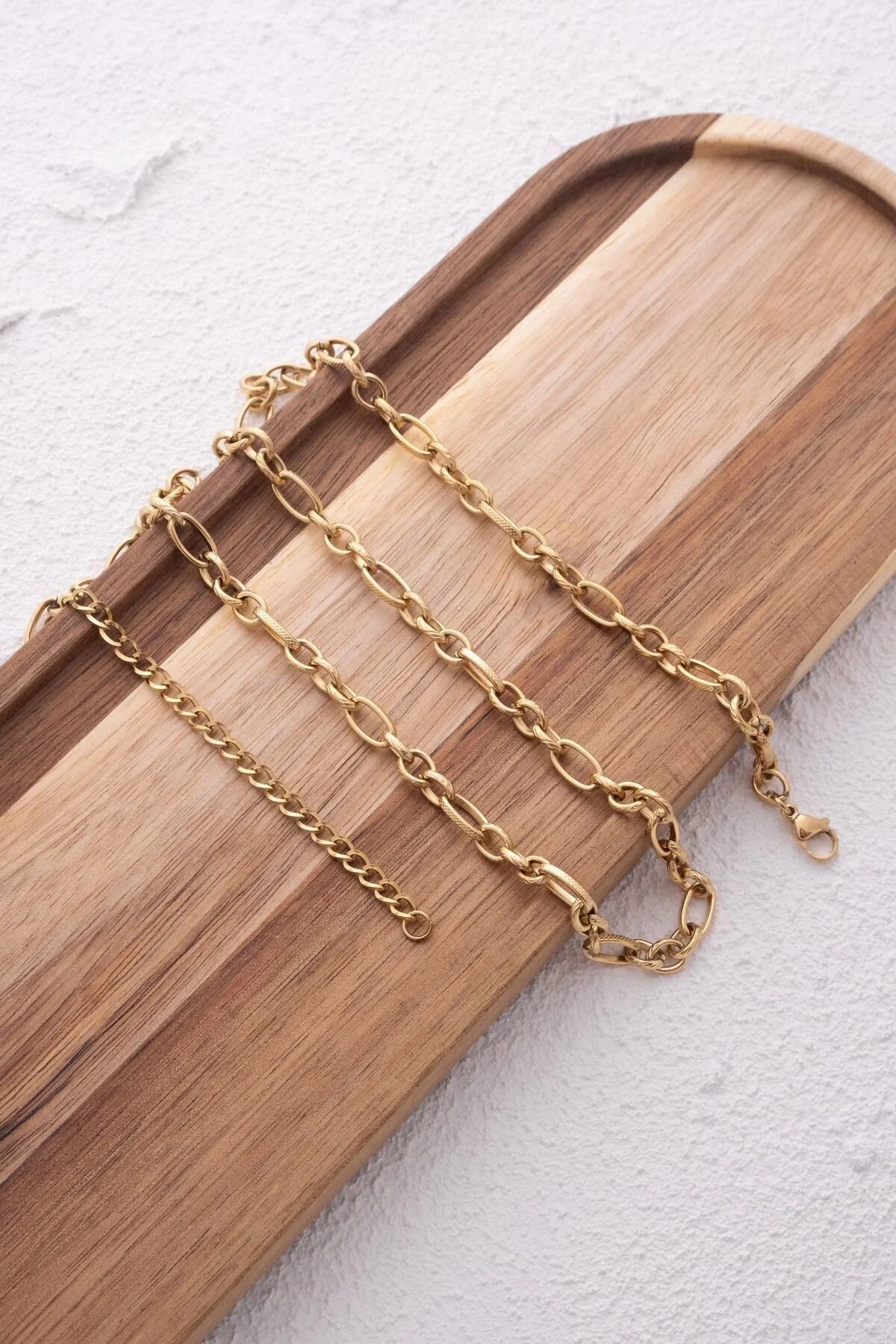 Çelik Oval Halka Ataç Bel Zinciri Günlük Kullanıma Uygun Tıknaz Doku Kablo Zincir 60-75cm 5mm