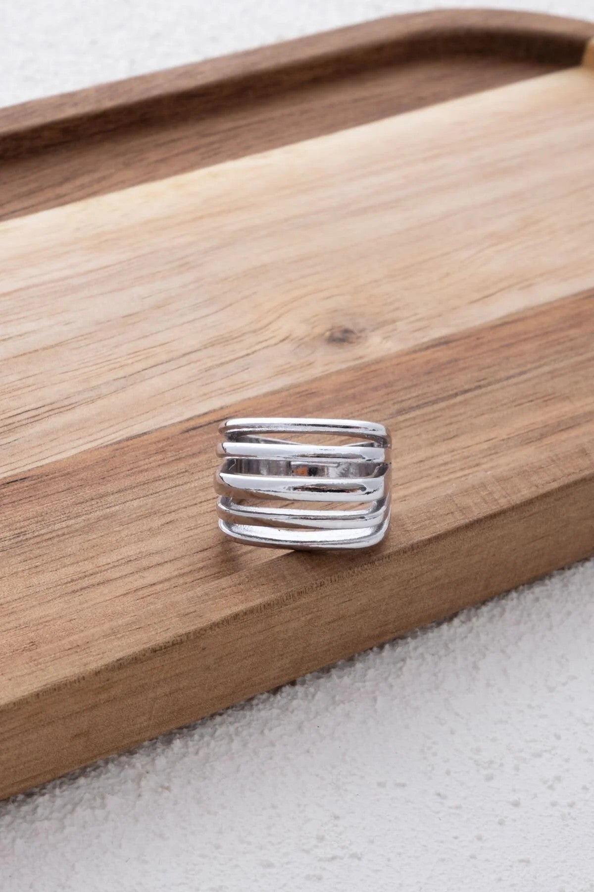 Kaburga Model Yüzük Popüler Kraliyet Yüzük 5 Şerit Plaka Free Size Ayarlanabilir