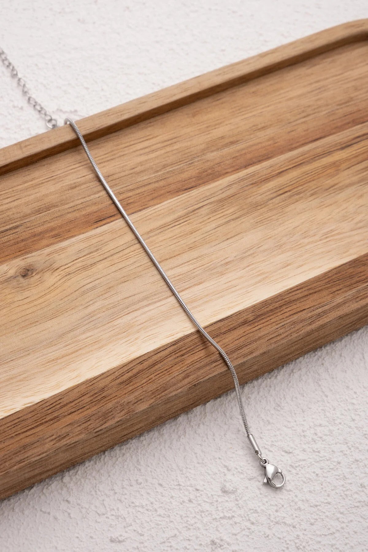 Çelik İnce Yuvarlak İtalyan Zincir Bileklik 1mm Kararmaz Günlük Kullanıma Uygun 17+6cm