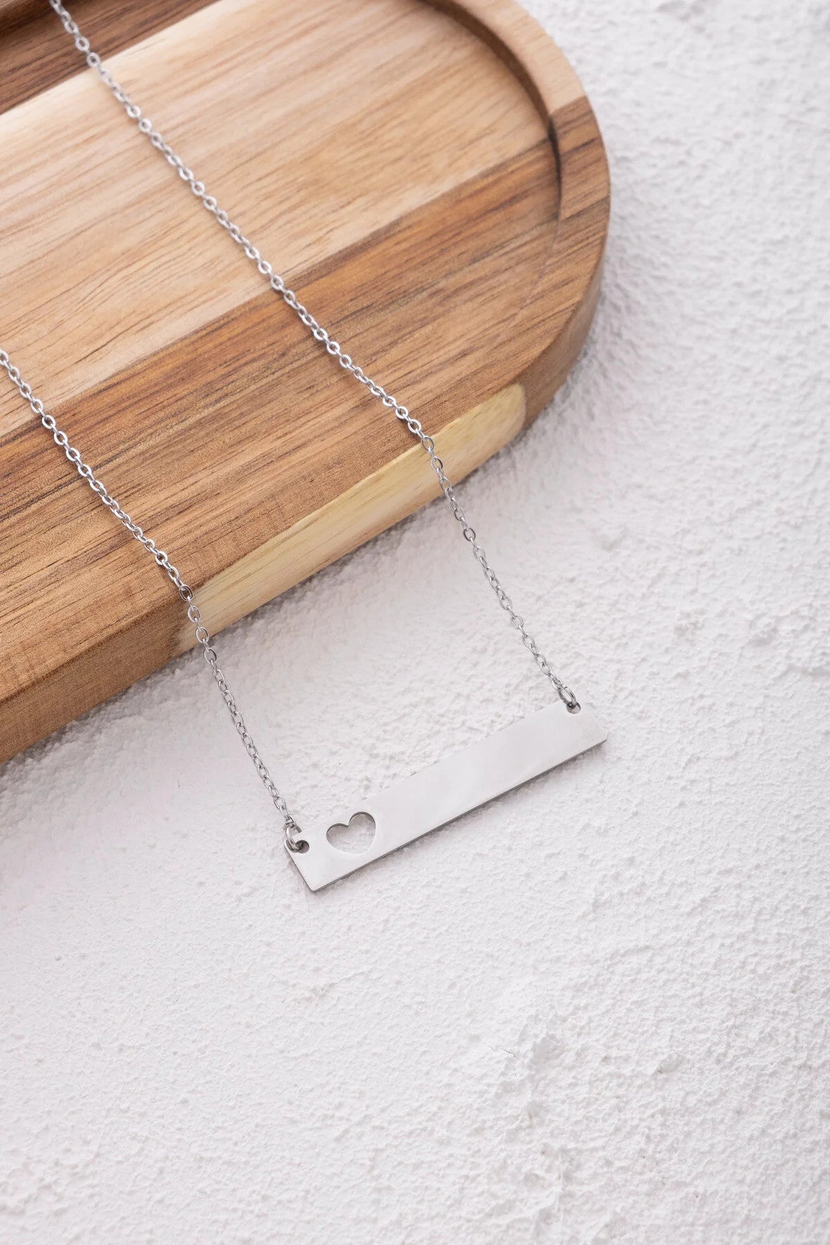 Çelik Kalpli Künye Kolye Kararmaz