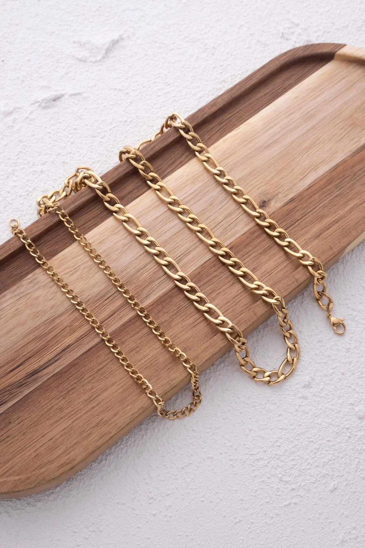 Çelik Kalın Figaro Bel Zinciri Denizde Yazın Günlük Kullanıma Uygun Kararmaz 60-75cm 6mm