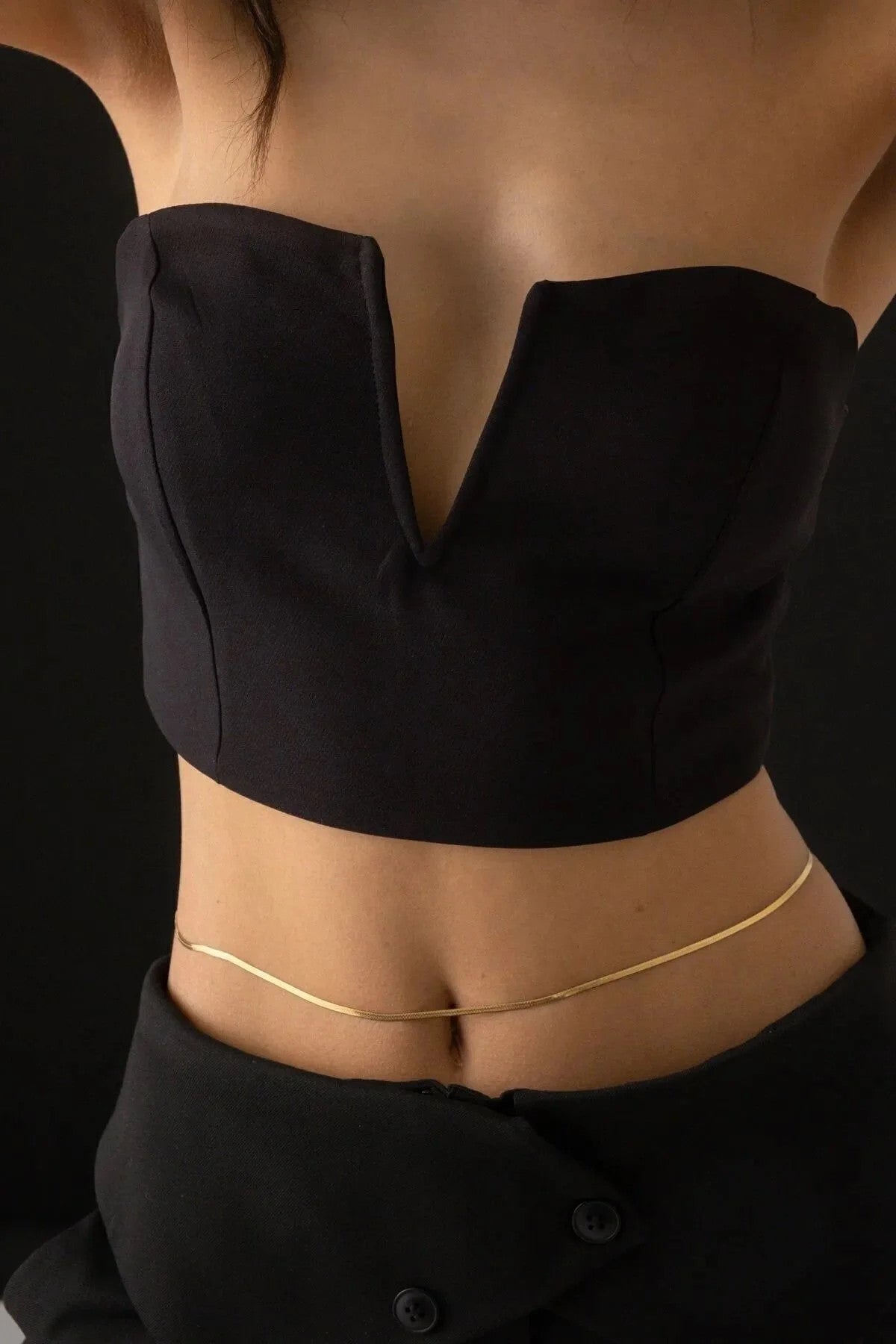 Çelik Italyan Bel Zinciri Balık Sırtı Zincir Günlük Kullanıma Uygun Kararmaz Zincir 80-15cm 3mm