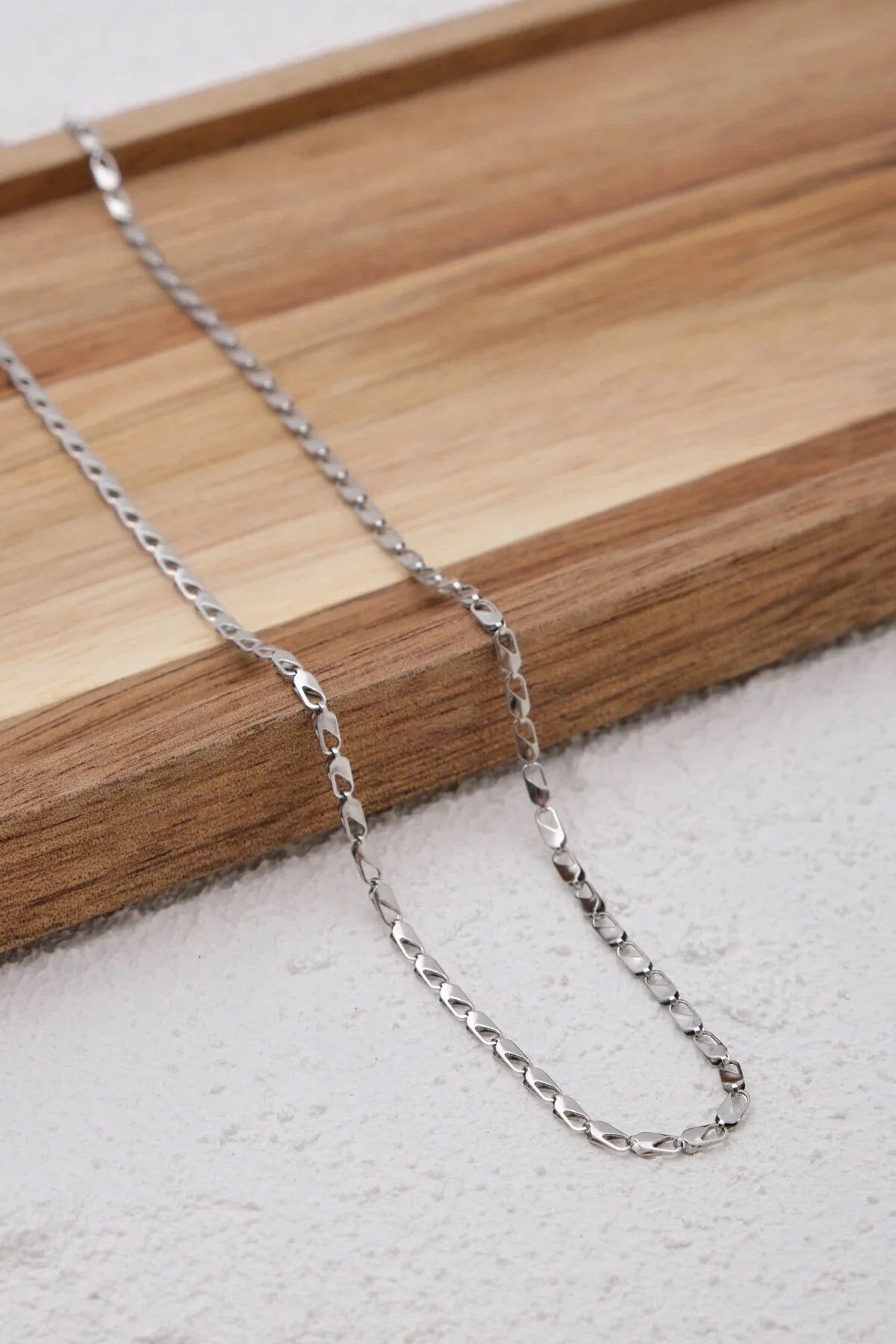 Çelik Papağan Erkek Zincir Kolye 2mm Kararmaz