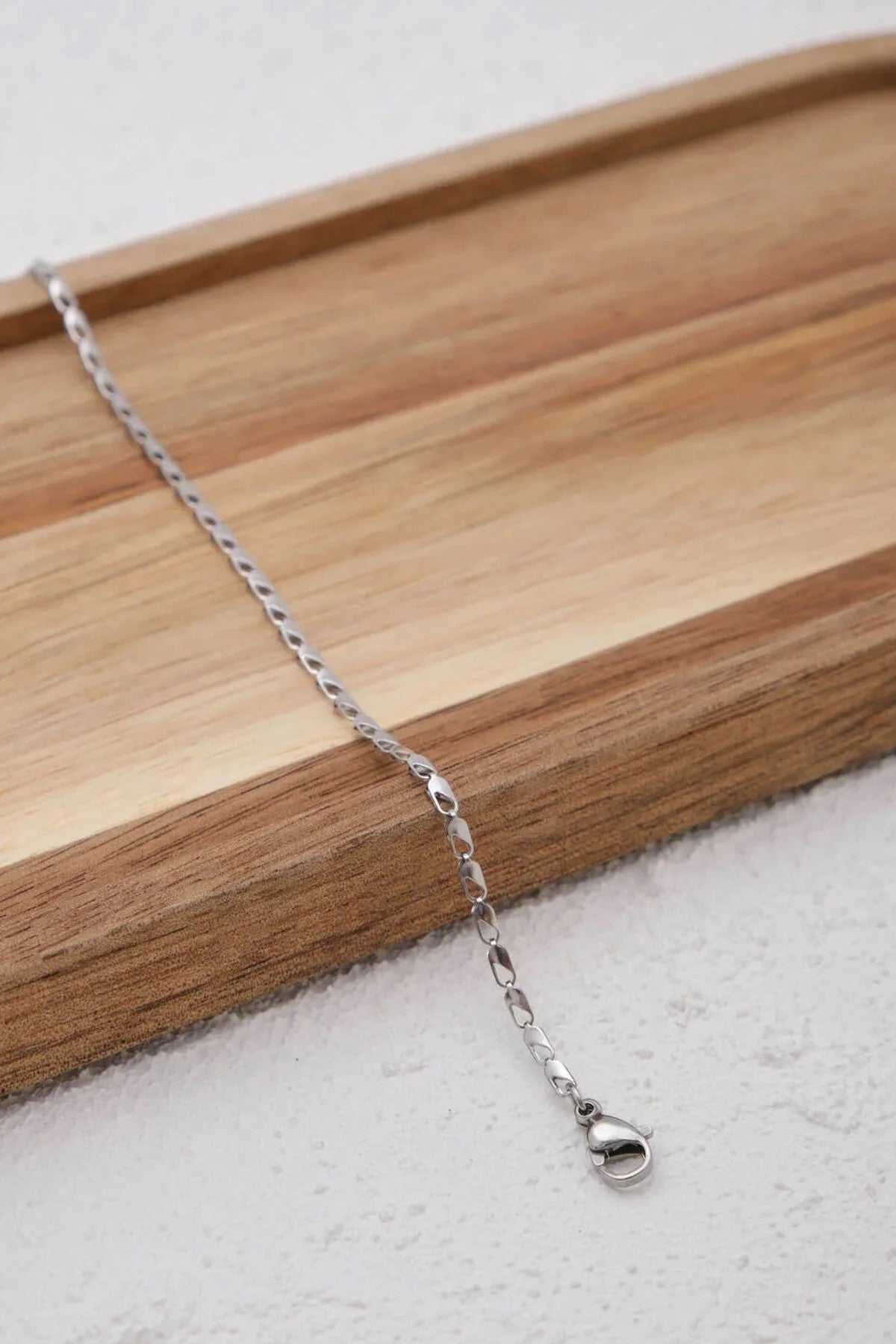 Çelik Papağan Zincir Erkek Bileklik 2mm Kararmaz 20cm