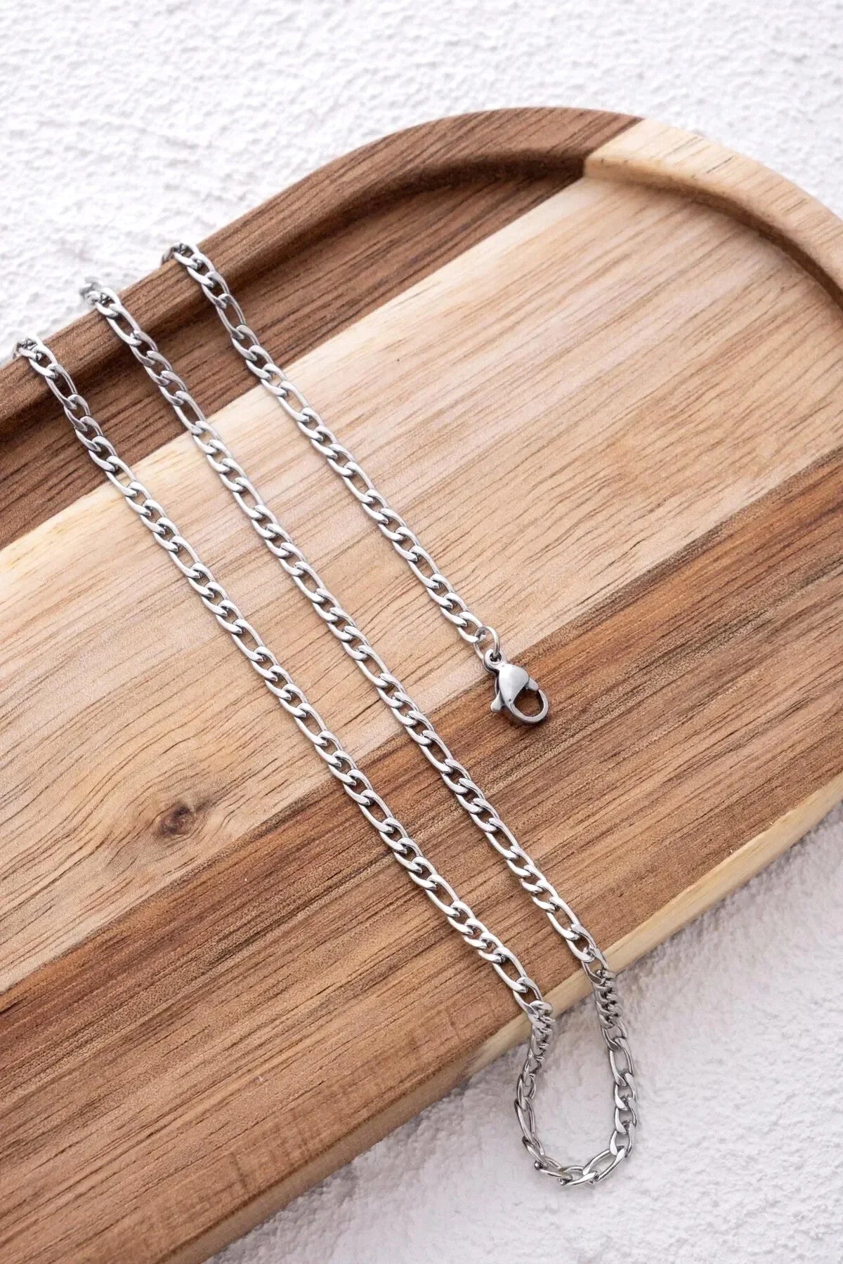 Çelik Figaro Zincir Erkek Kolye 3mm Kararmaz